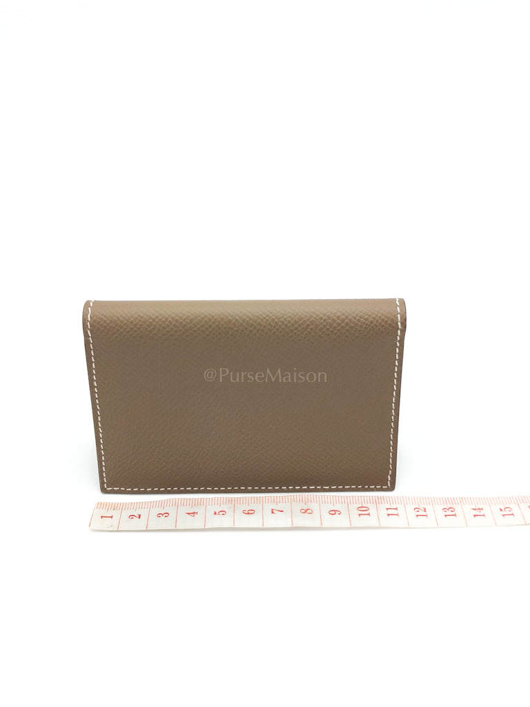 Euclide Card Holder in Etoupe Epsom Leather Stamp B (2023) | Purse Maison Luxury Bags Shop