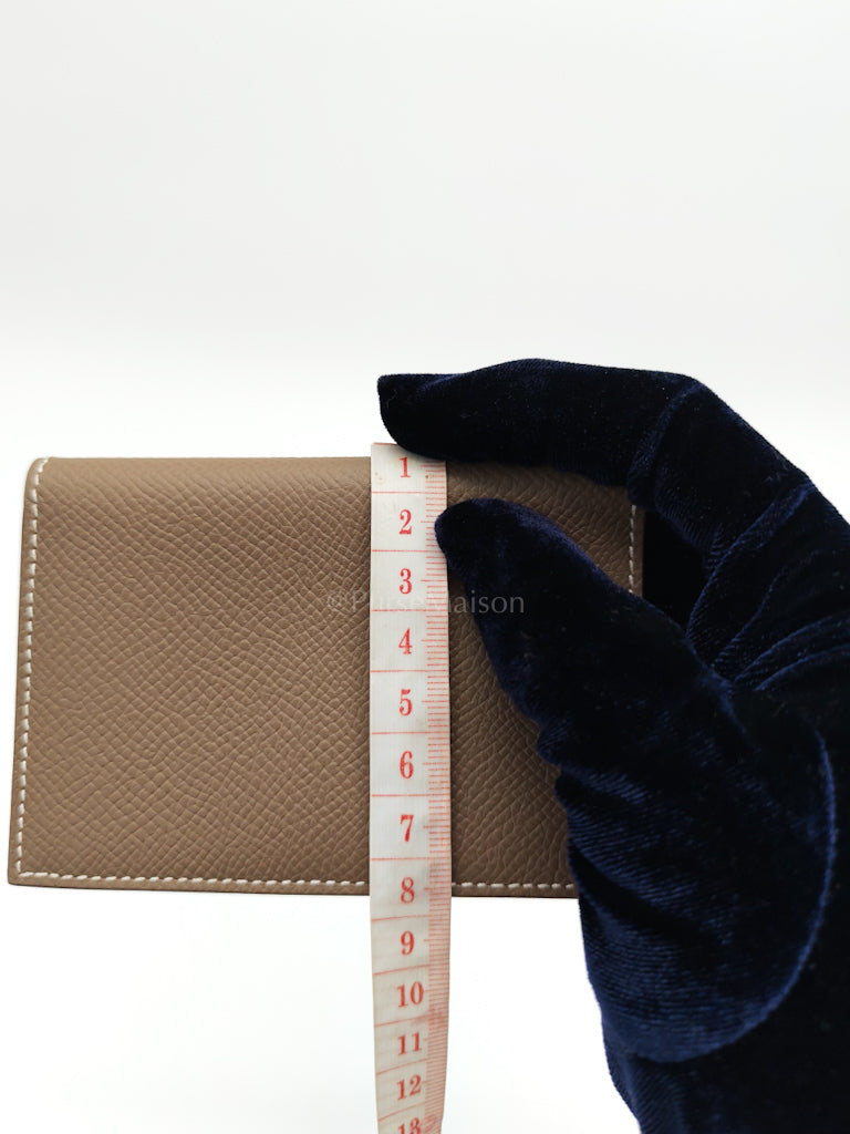 Euclide Card Holder in Etoupe Epsom Leather Stamp B (2023) | Purse Maison Luxury Bags Shop