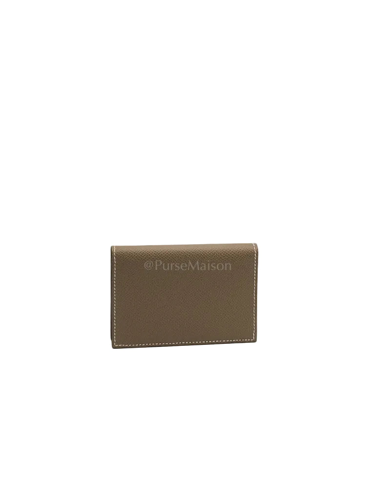 Euclide Card Holder in Etoupe Epsom Leather Stamp B (2023) | Purse Maison Luxury Bags Shop