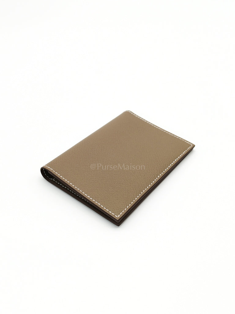 Euclide Card Holder in Etoupe Epsom Leather Stamp B (2023) | Purse Maison Luxury Bags Shop
