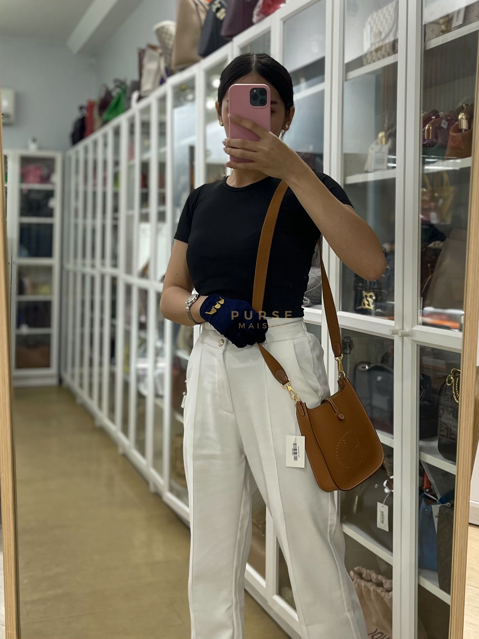 Evelyn 16 TPM (New Version) Gold in Epsom Leather and Gold Hardware Stamp K (2025) | Purse Maison Luxury Bags Shop