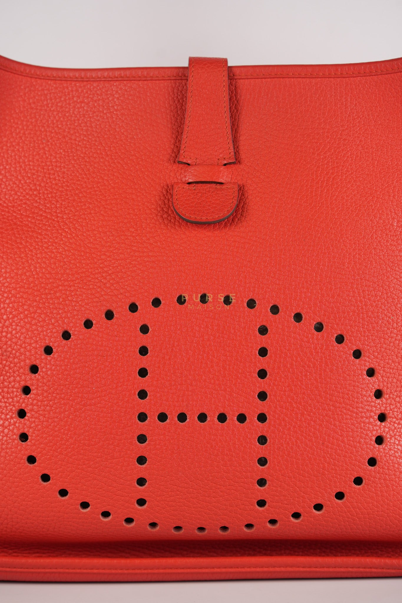 Evelyn GM in Red Clemence Palladium Hardware Stamp X(2017) | Purse Maison Luxury Bags Shop