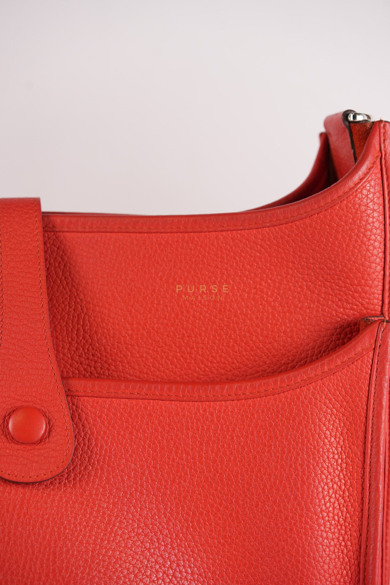 Evelyn GM in Red Clemence Palladium Hardware Stamp X(2017) | Purse Maison Luxury Bags Shop