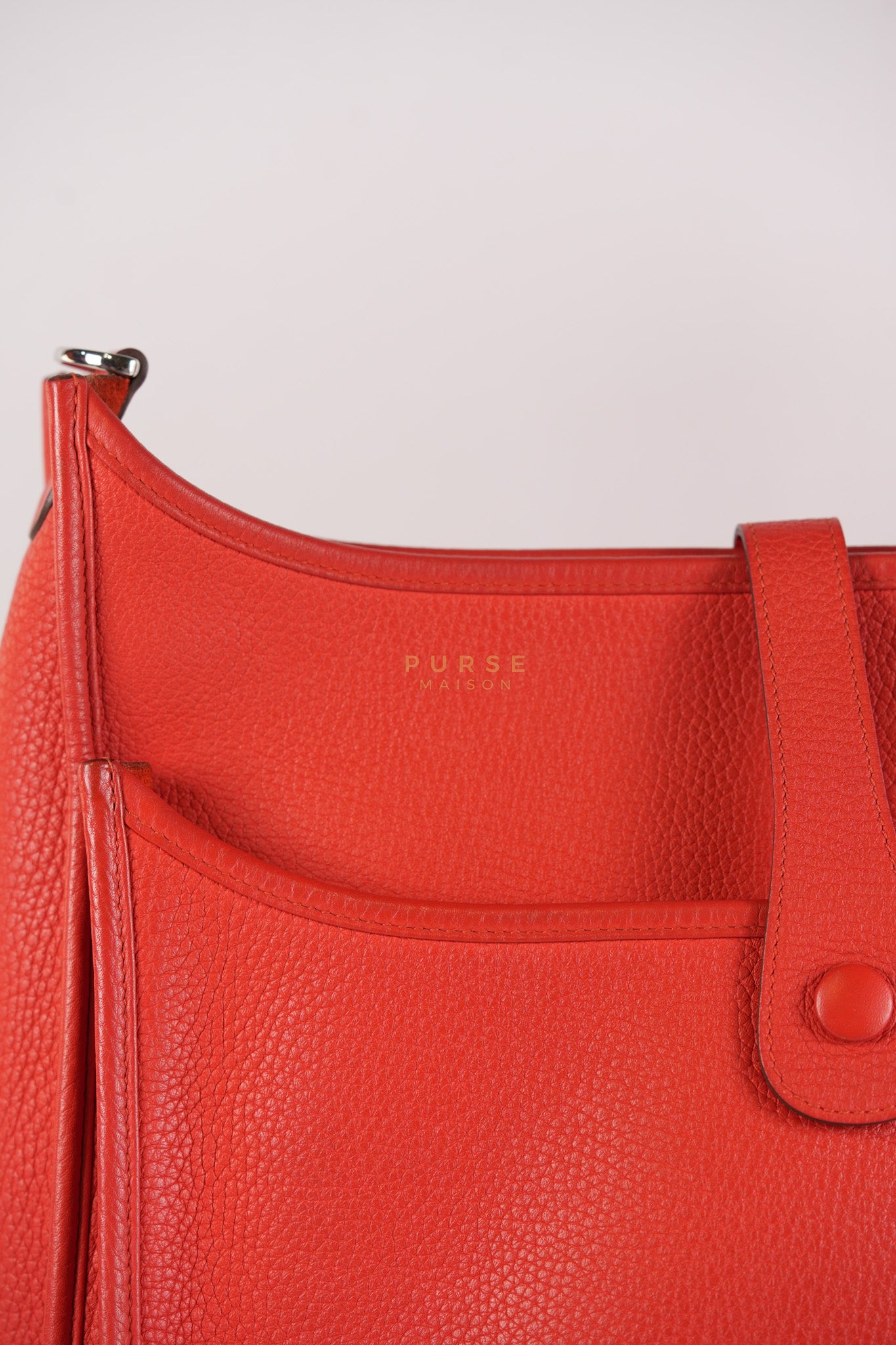 Evelyn GM in Red Clemence Palladium Hardware Stamp X(2017) | Purse Maison Luxury Bags Shop