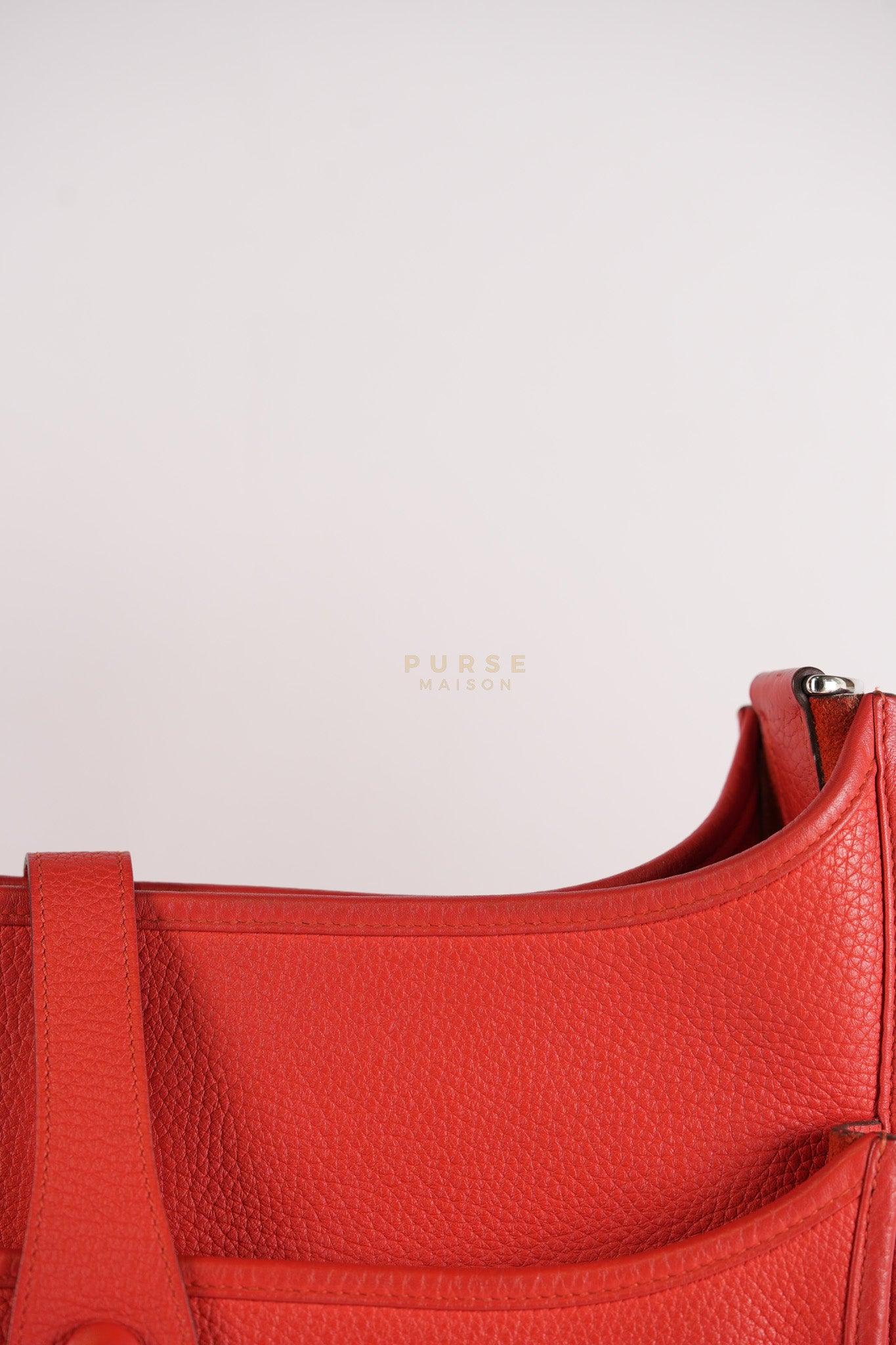 Evelyn GM in Red Clemence Palladium Hardware Stamp X(2017) | Purse Maison Luxury Bags Shop