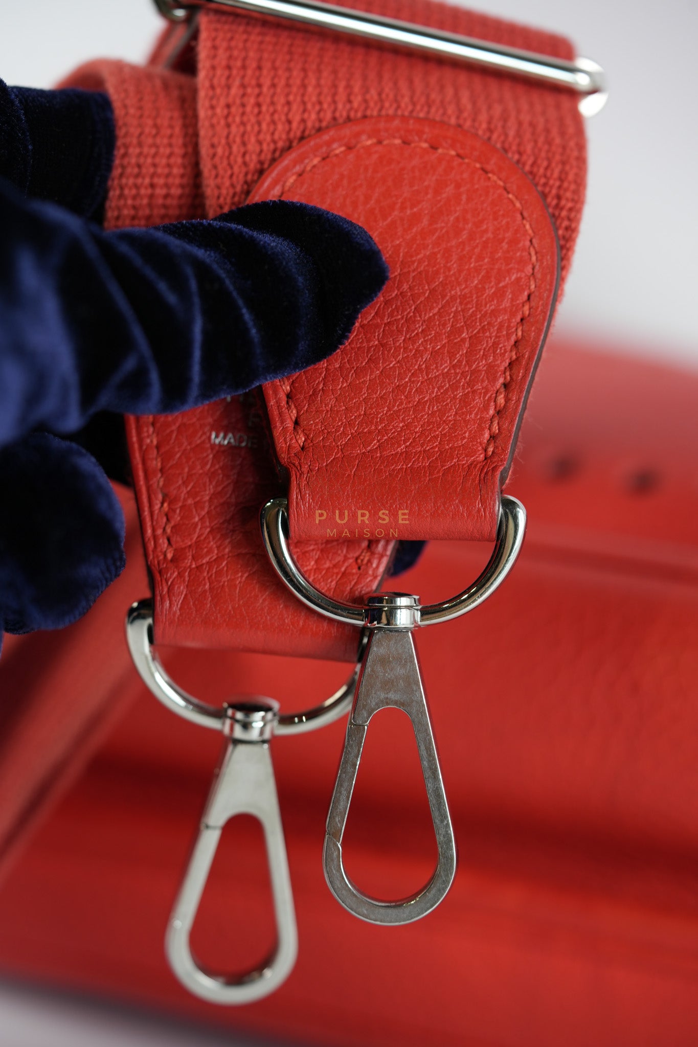 Evelyn GM in Red Clemence Palladium Hardware Stamp X(2017) | Purse Maison Luxury Bags Shop