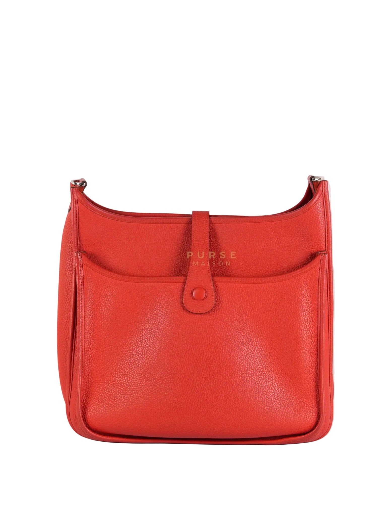 Evelyn GM in Red Clemence Palladium Hardware Stamp X(2017) | Purse Maison Luxury Bags Shop