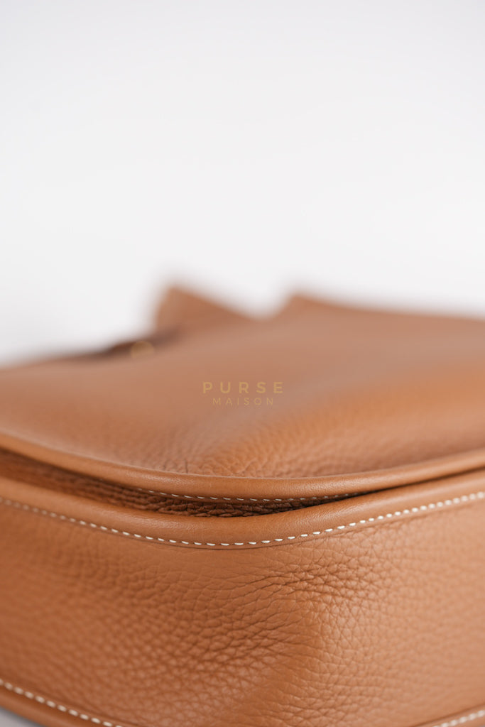 Evelyn PM in Gold Clemence Leather and Gold Hardware Stamp W (2024) | Purse Maison Luxury Bags Shop