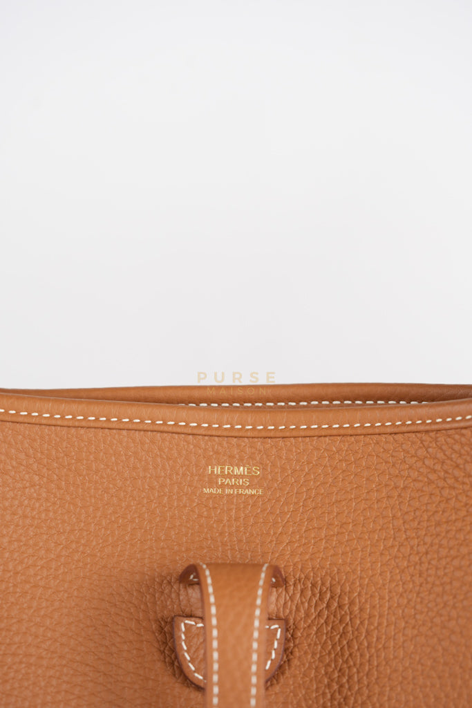 Evelyn PM in Gold Clemence Leather and Gold Hardware Stamp W (2024) | Purse Maison Luxury Bags Shop