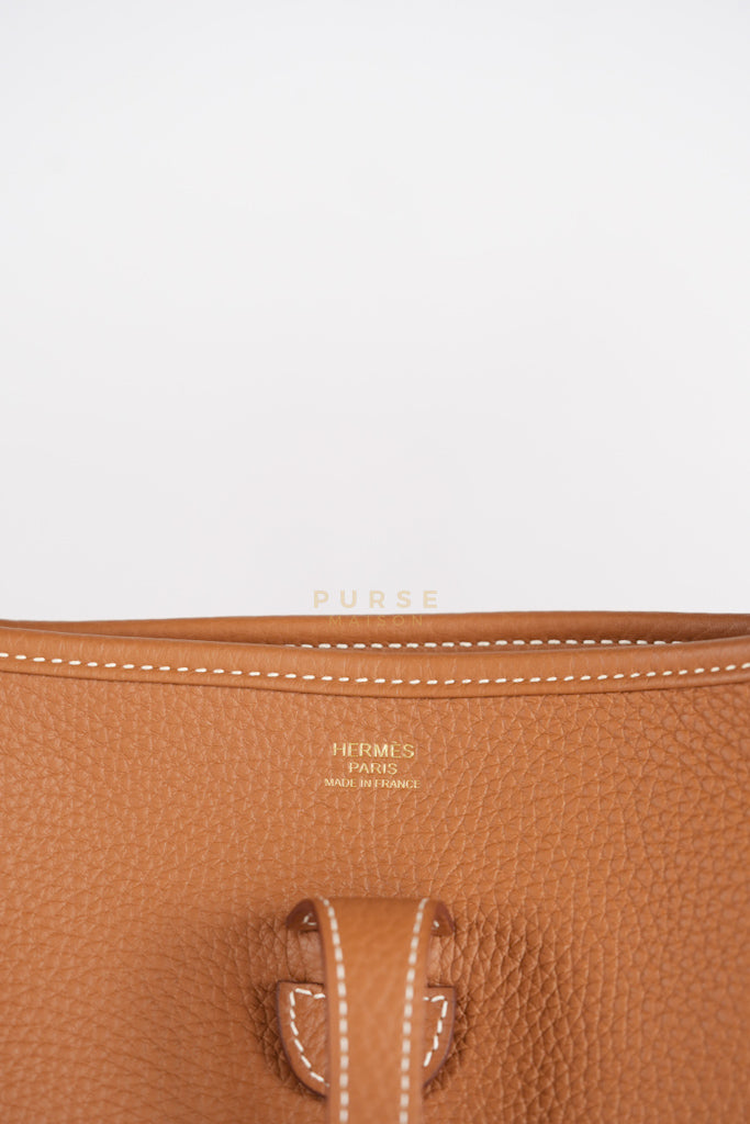 Evelyn PM in Gold Clemence Leather and Gold Hardware Stamp W (2024) | Purse Maison Luxury Bags Shop