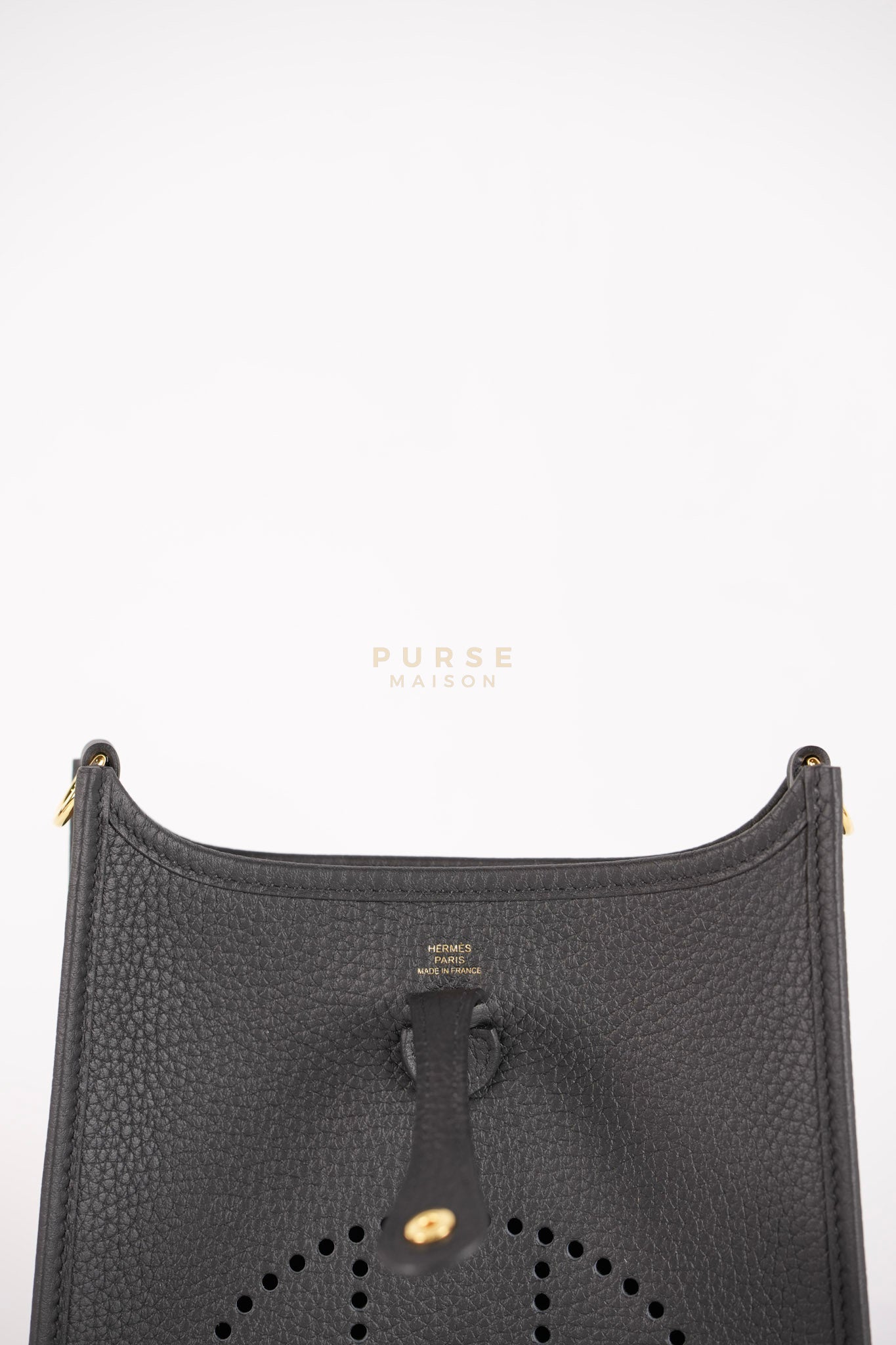 Evelyne 16 TPM in Black Clemence Leather and Gold Hardware Stamp K (2025) | Purse Maison Luxury Bags Shop