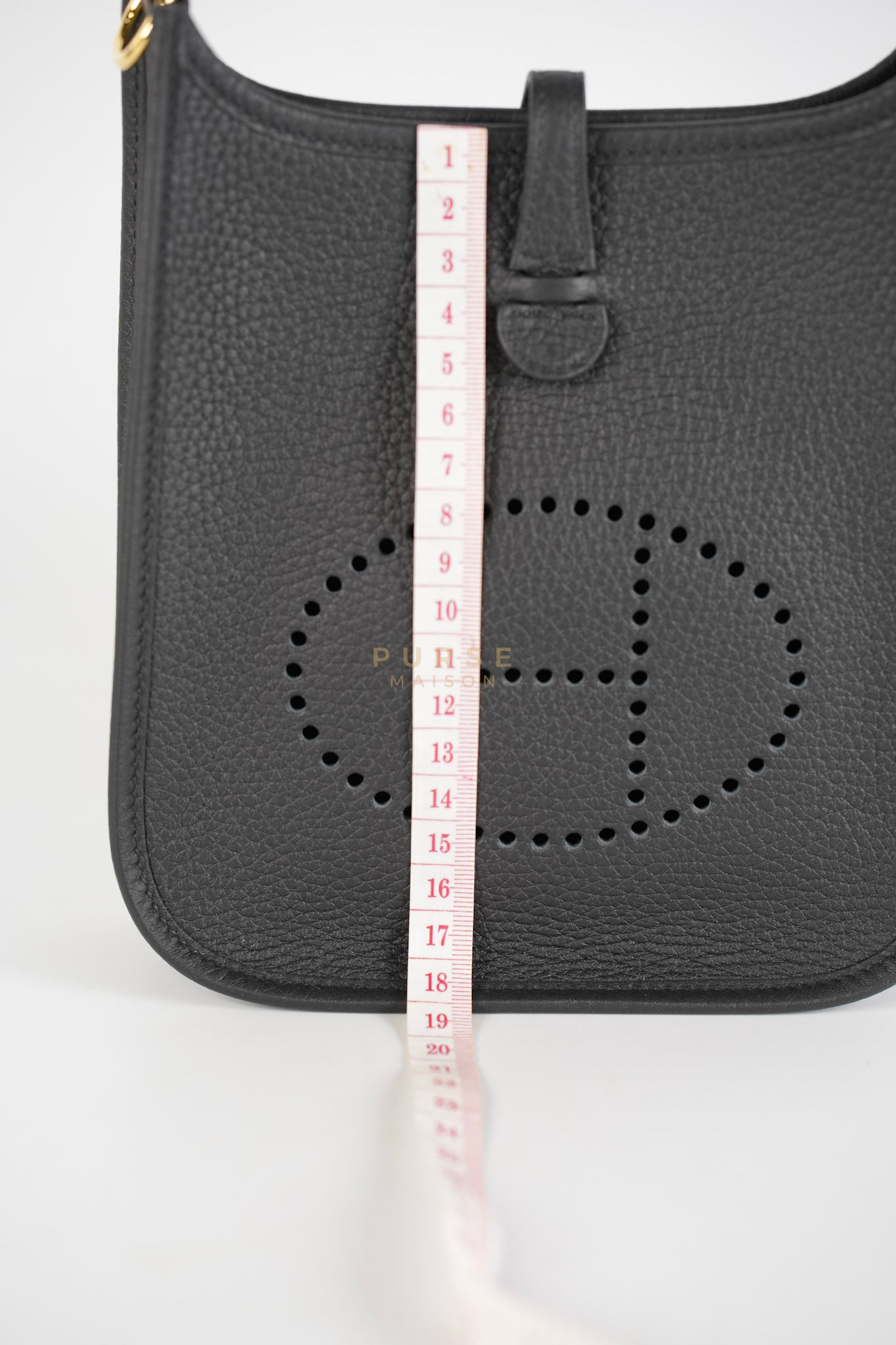 Evelyne 16 TPM in Black Clemence Leather and Gold Hardware Stamp K (2025) | Purse Maison Luxury Bags Shop