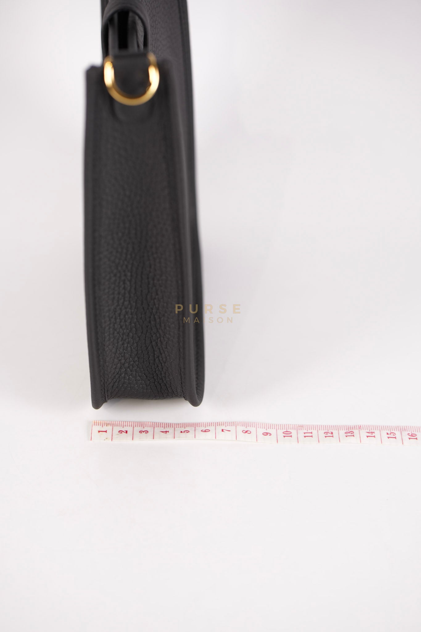 Evelyne 16 TPM in Black Clemence Leather and Gold Hardware Stamp K (2025) | Purse Maison Luxury Bags Shop