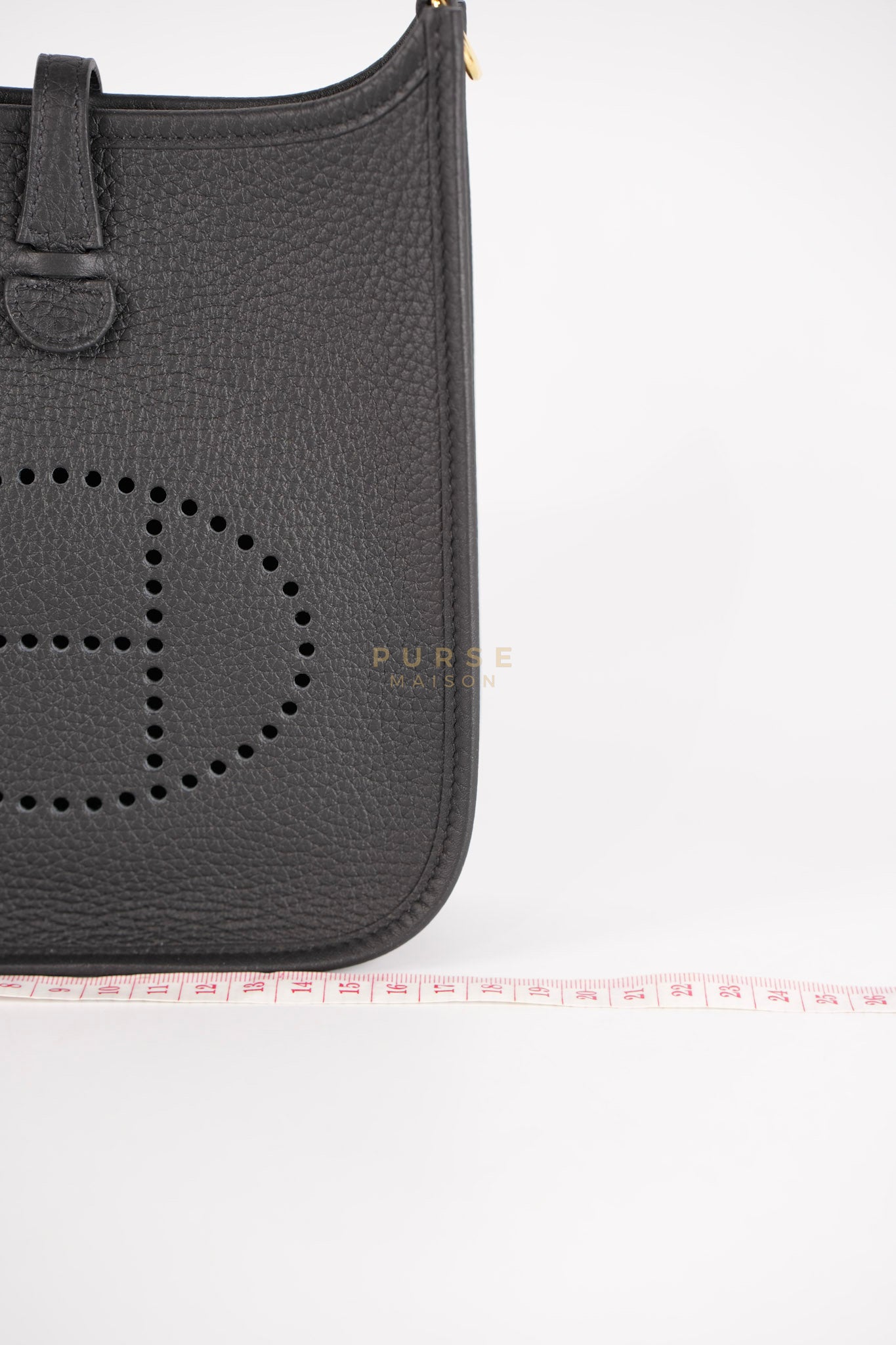 Evelyne 16 TPM in Black Clemence Leather and Gold Hardware Stamp K (2025) | Purse Maison Luxury Bags Shop