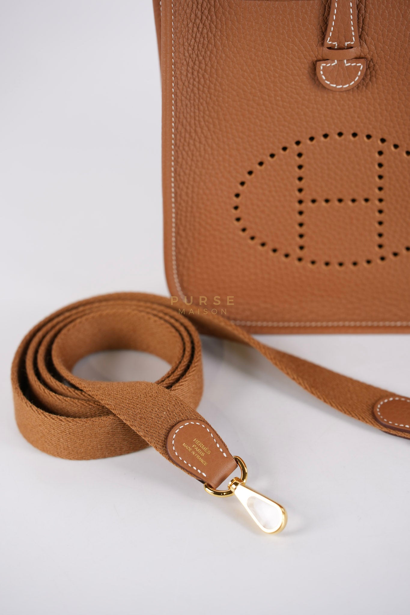 Evelyne 16 TPM in Gold Clemence Leather and Gold Hardware Stamp K (2025) | Purse Maison Luxury Bags Shop