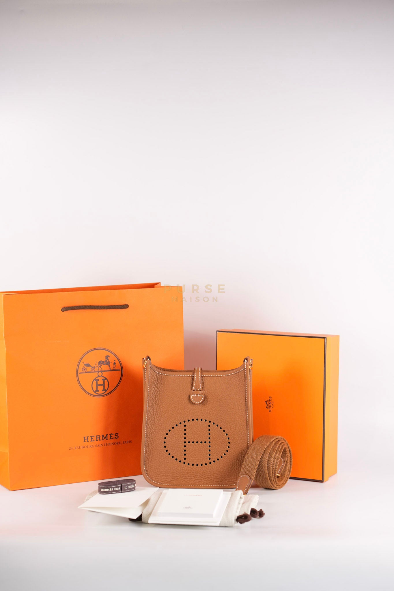 Evelyne 16 TPM in Gold Clemence Leather and Gold Hardware Stamp K (2025) | Purse Maison Luxury Bags Shop