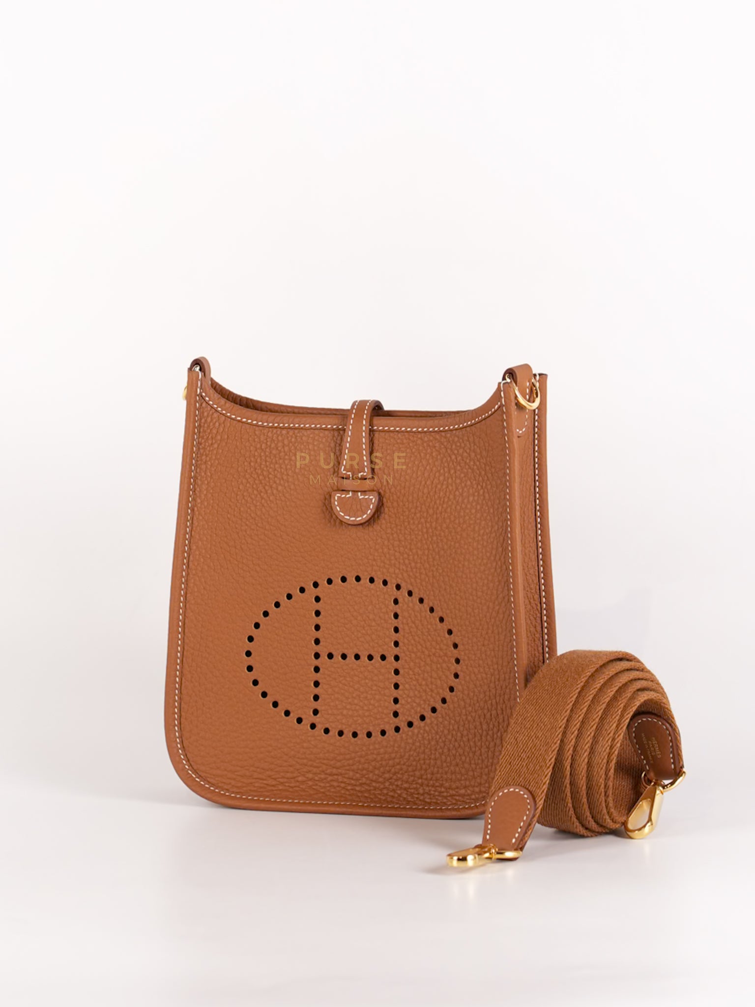 Evelyne 16 TPM in Gold Clemence Leather and Gold Hardware Stamp K (2025) | Purse Maison Luxury Bags Shop