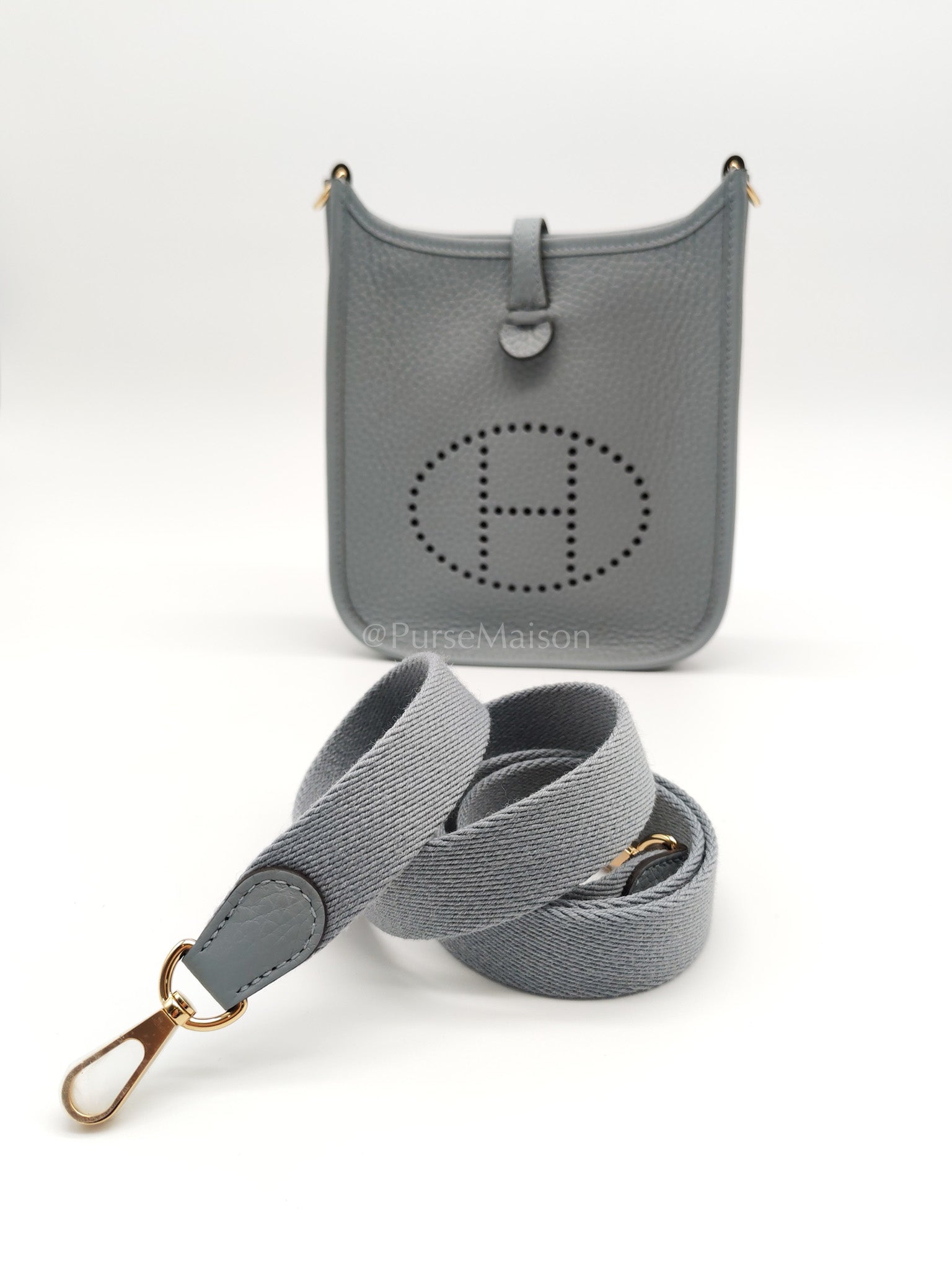 Evelyne 16 TPM in Gris Pantin Clemence Leather Gold Hardware Stamp K(2025) | Purse Maison Luxury Bags Shop