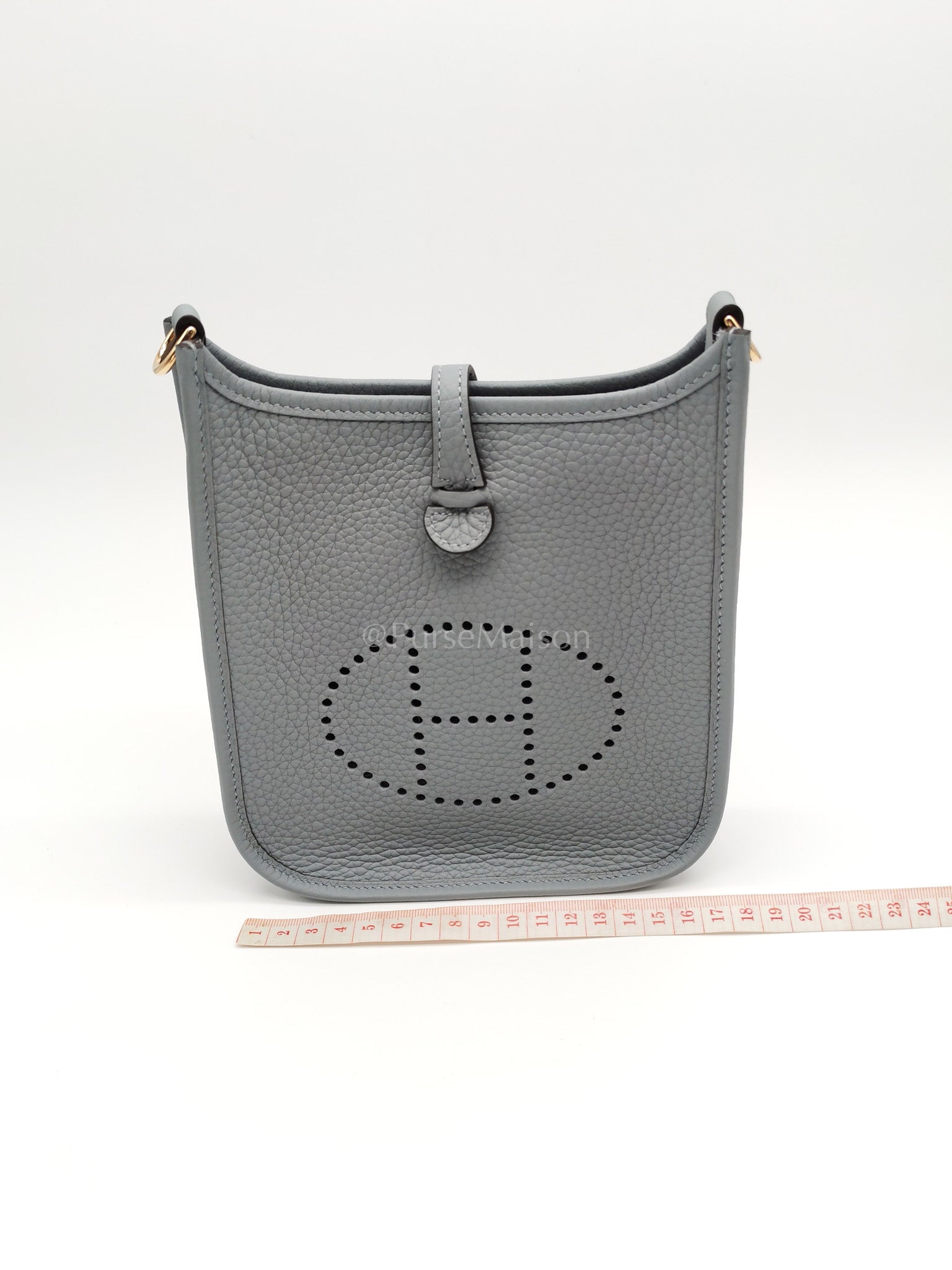 Evelyne 16 TPM in Gris Pantin Clemence Leather Gold Hardware Stamp K(2025) | Purse Maison Luxury Bags Shop