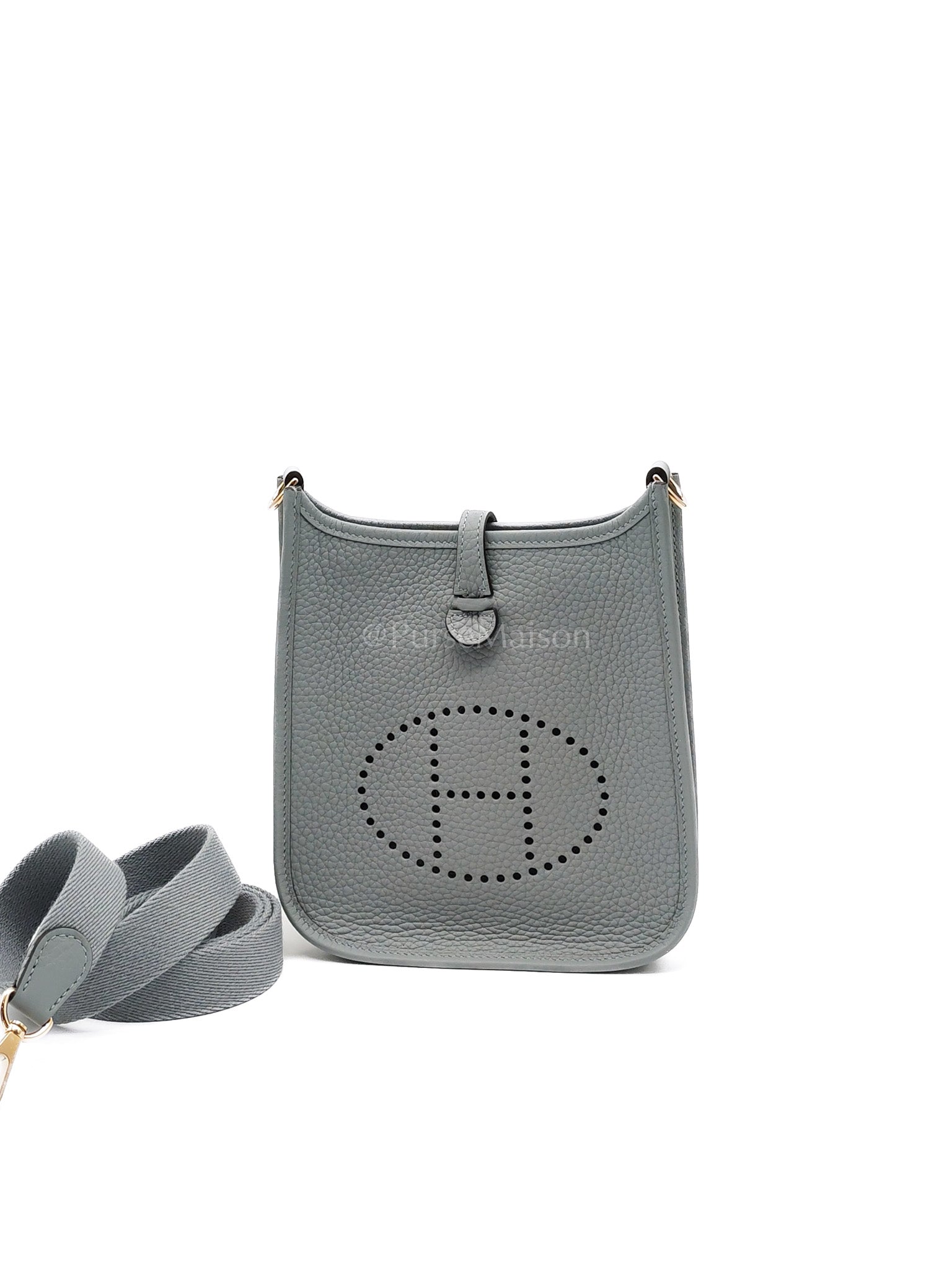 Evelyne 16 TPM in Gris Pantin Clemence Leather Gold Hardware Stamp K(2025) | Purse Maison Luxury Bags Shop