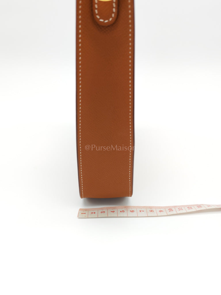 Evelyne 16 TPM (New Version) Sellier in Gold Epsom Leather and Gold Hardware Stamp K (2025) | Purse Maison Luxury Bags Shop