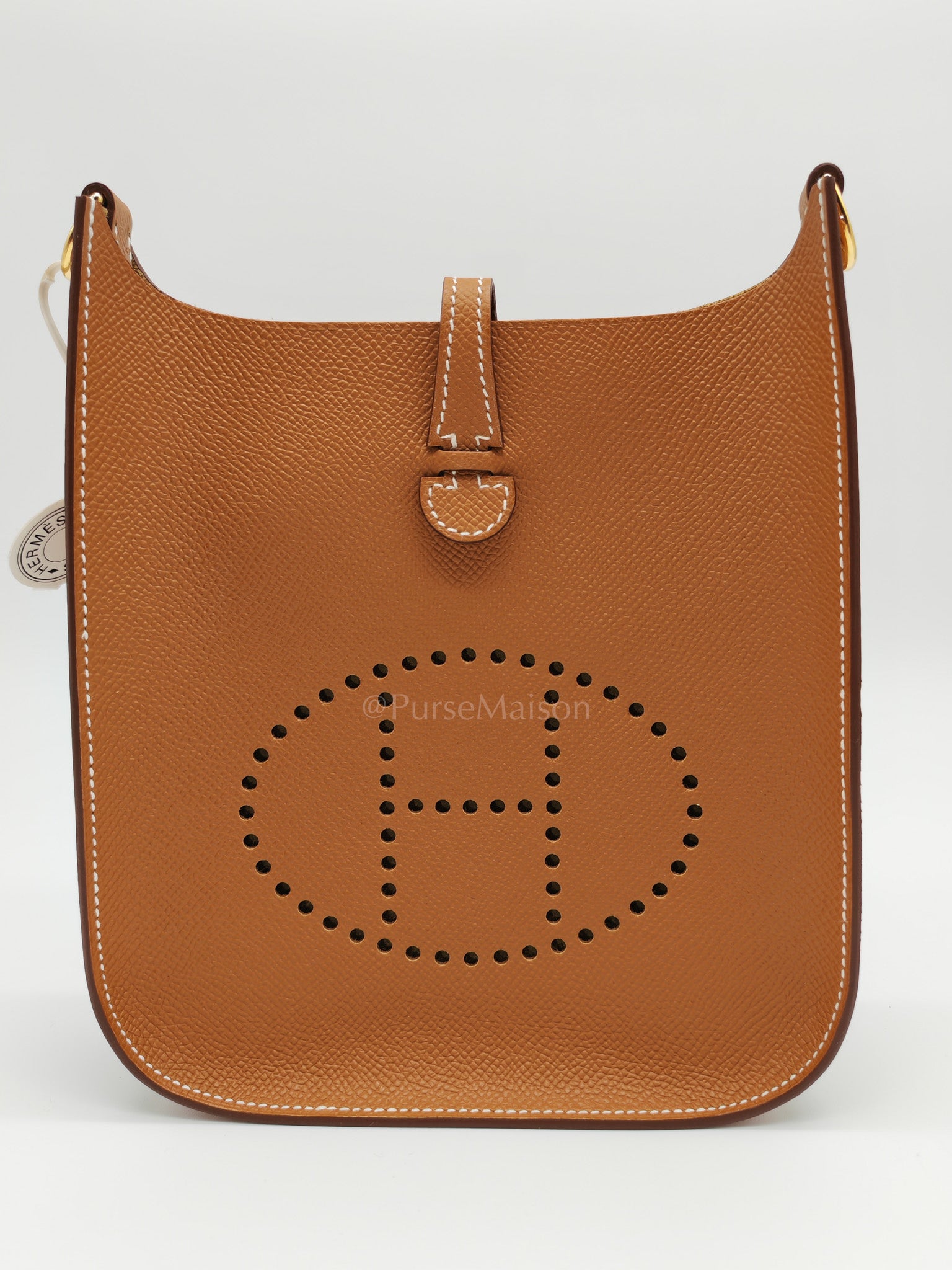 Evelyne 16 TPM Sellier in Gold Epsom Leather and Gold Hardware Stamp K (2025) | Purse Maison Luxury Bags Shop