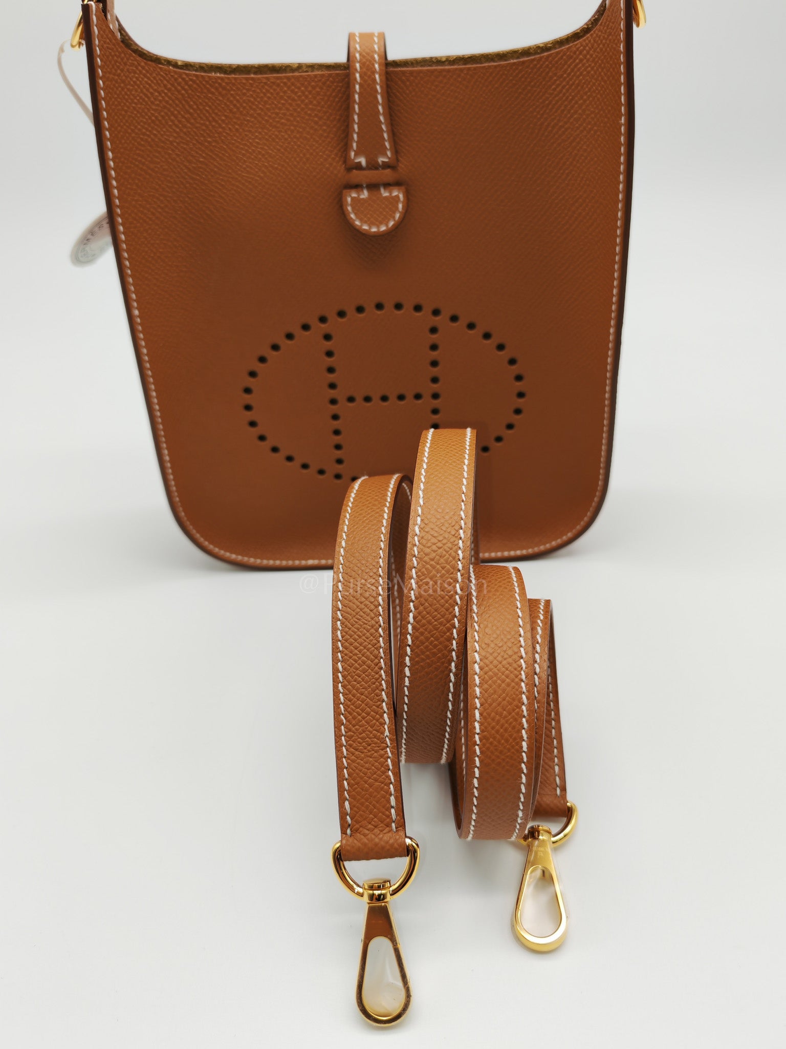 Evelyne 16 TPM Sellier in Gold Epsom Leather and Gold Hardware Stamp K (2025) | Purse Maison Luxury Bags Shop