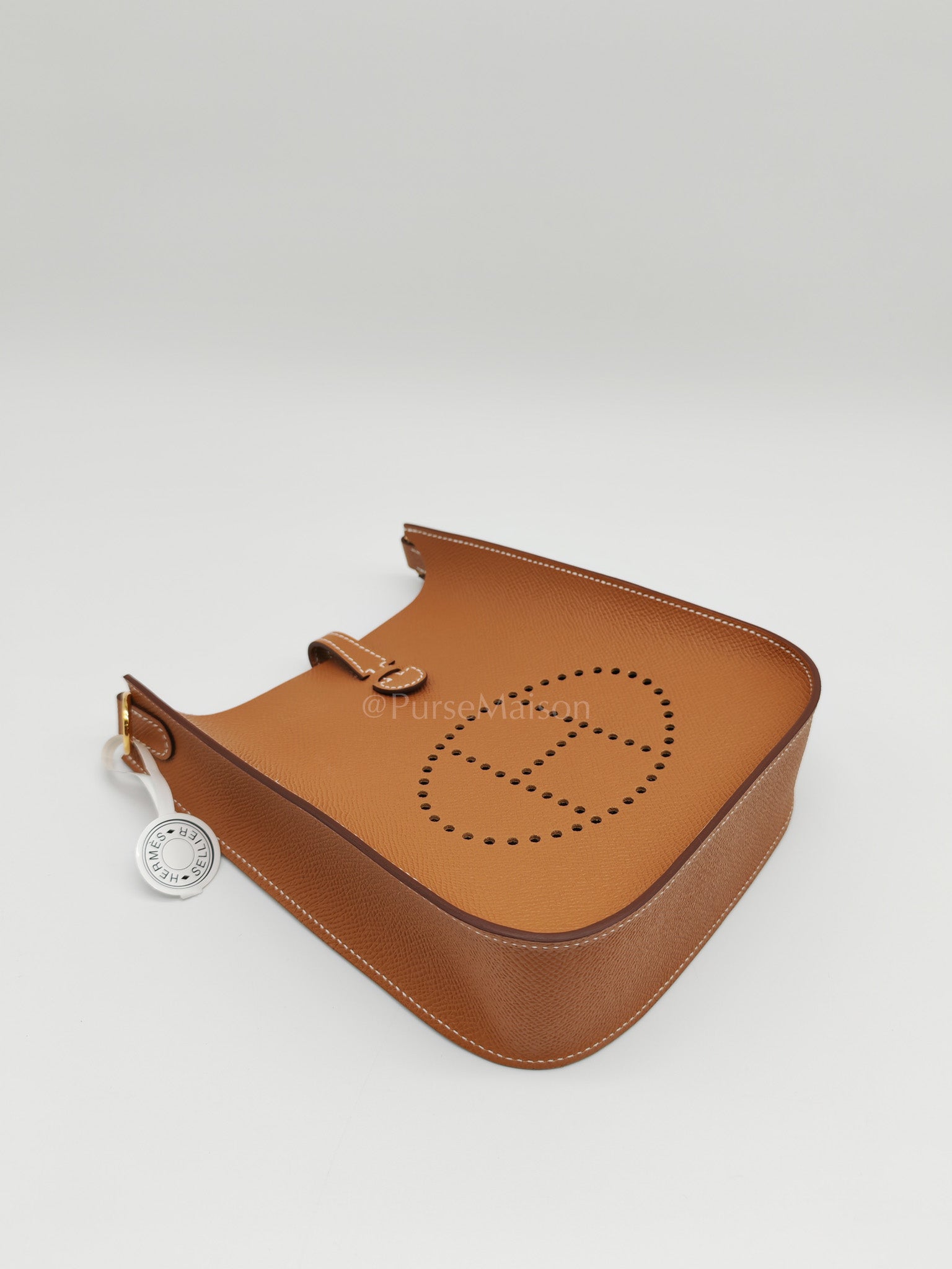 Evelyne 16 TPM Sellier in Gold Epsom Leather and Gold Hardware Stamp K (2025) | Purse Maison Luxury Bags Shop