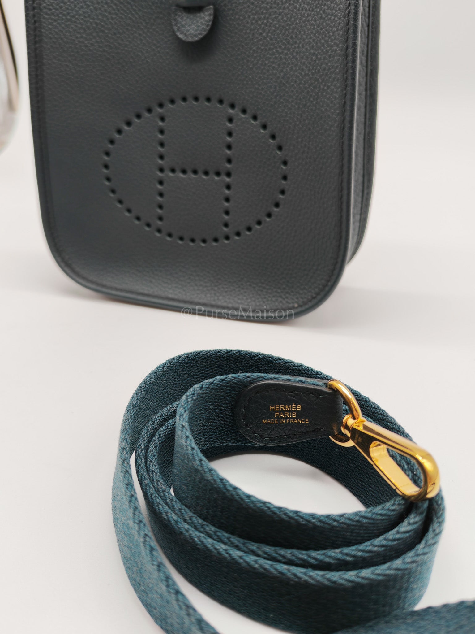 Evelyne 16 TPM Taurillion Maurice Vert Rousseau in Gold Hardware Stamp B(2023) | Purse Maison Luxury Bags Shop