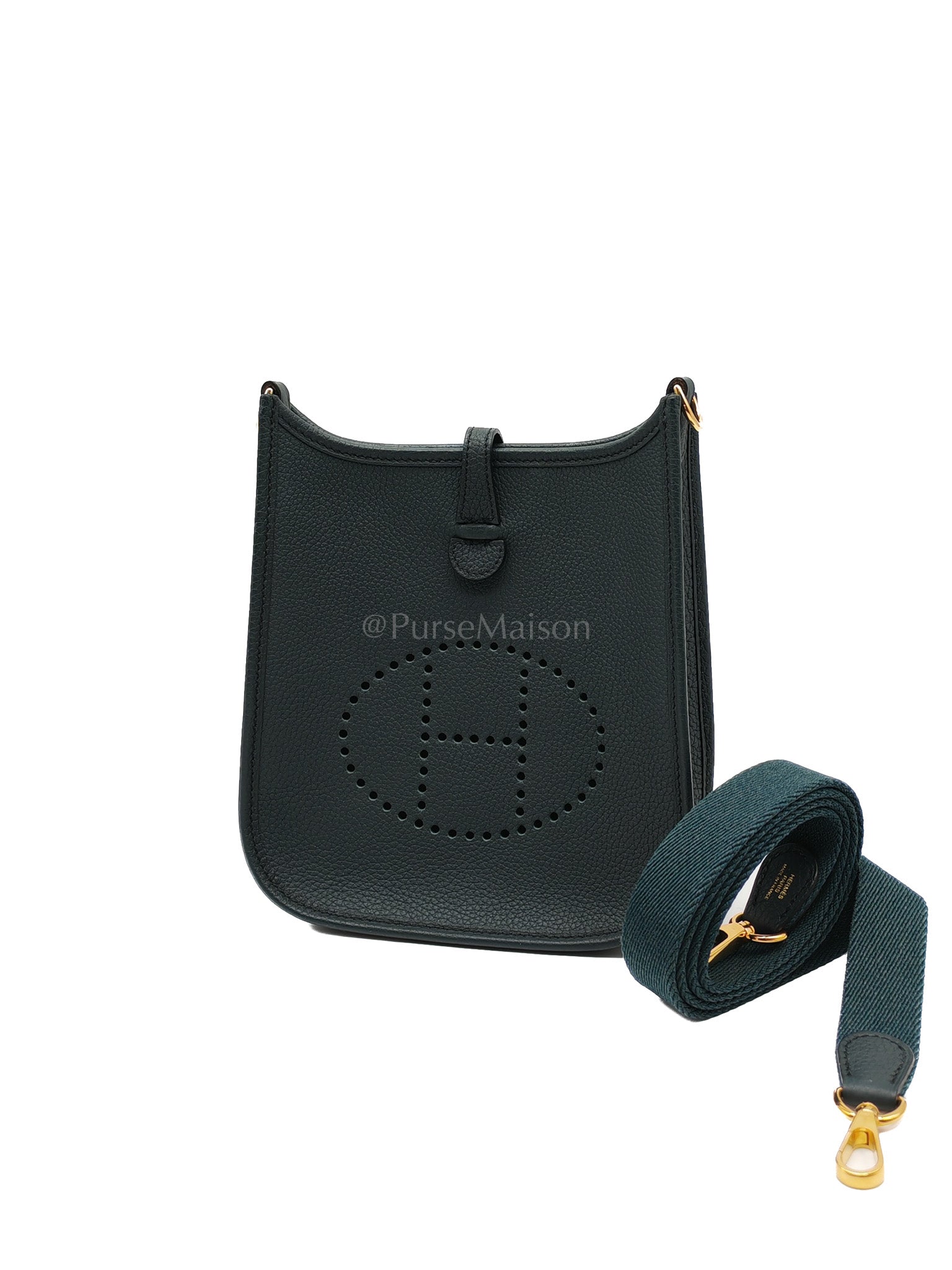 Evelyne 16 TPM Taurillion Maurice Vert Rousseau in Gold Hardware Stamp B(2023) | Purse Maison Luxury Bags Shop