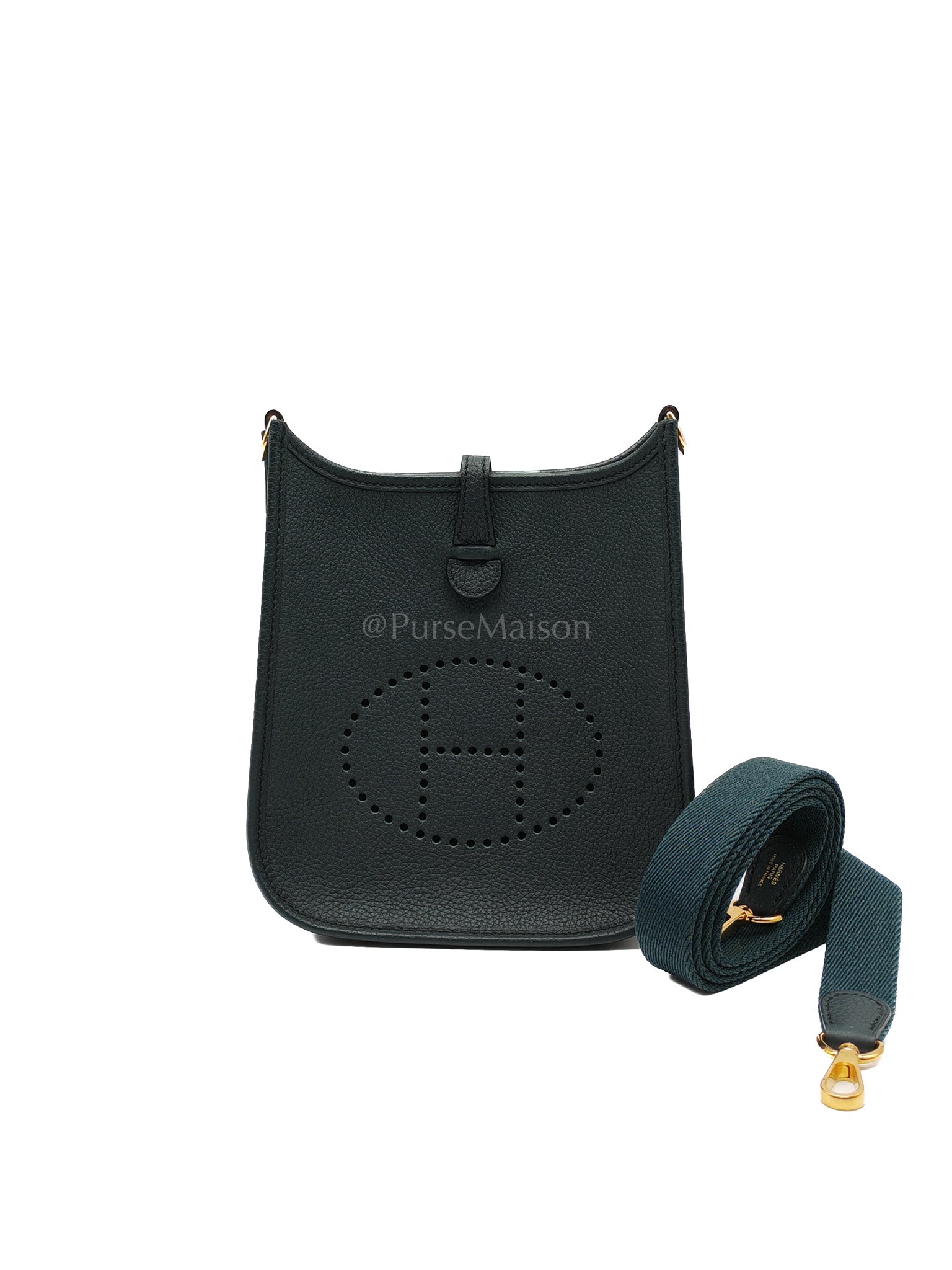 Evelyne 16 TPM Taurillion Maurice Vert Rousseau in Gold Hardware Stamp B(2023) | Purse Maison Luxury Bags Shop
