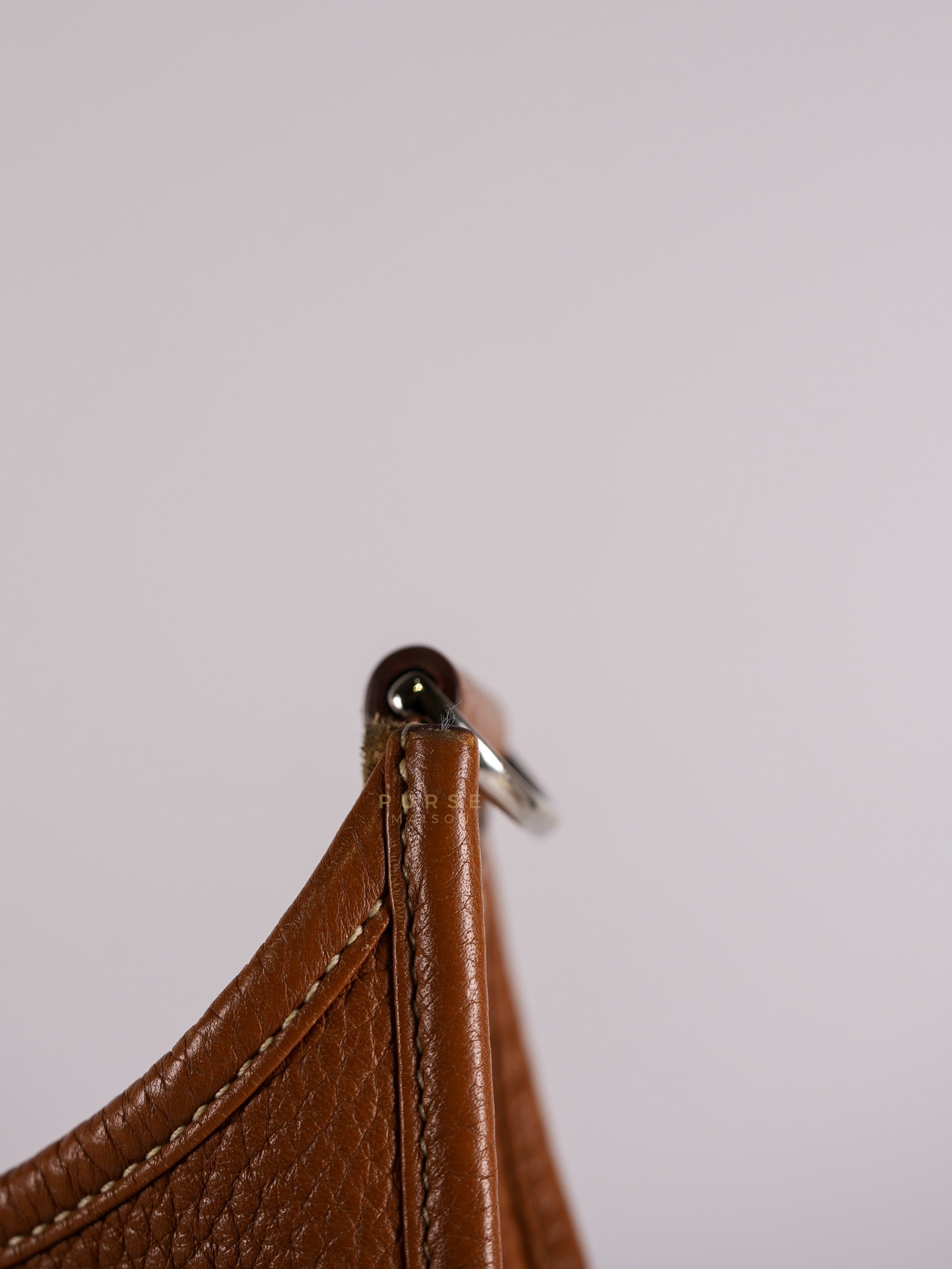 Evelyne GM in Gold Clemence Leather & Palladium Hardware Stamp Square H (2004) | Purse Maison Luxury Bags Shop