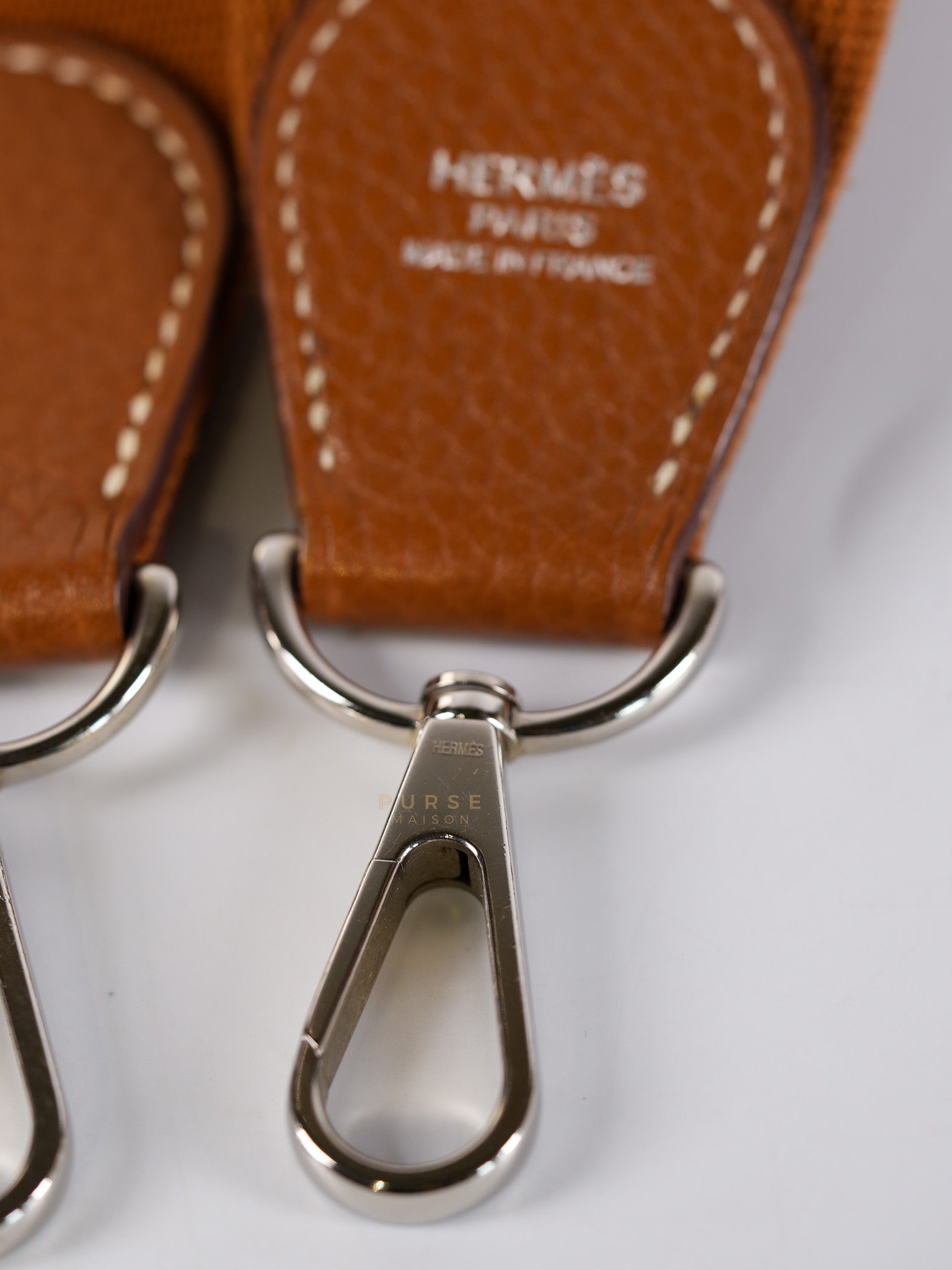 Evelyne GM in Gold Clemence Leather & Palladium Hardware Stamp Square H (2004) | Purse Maison Luxury Bags Shop