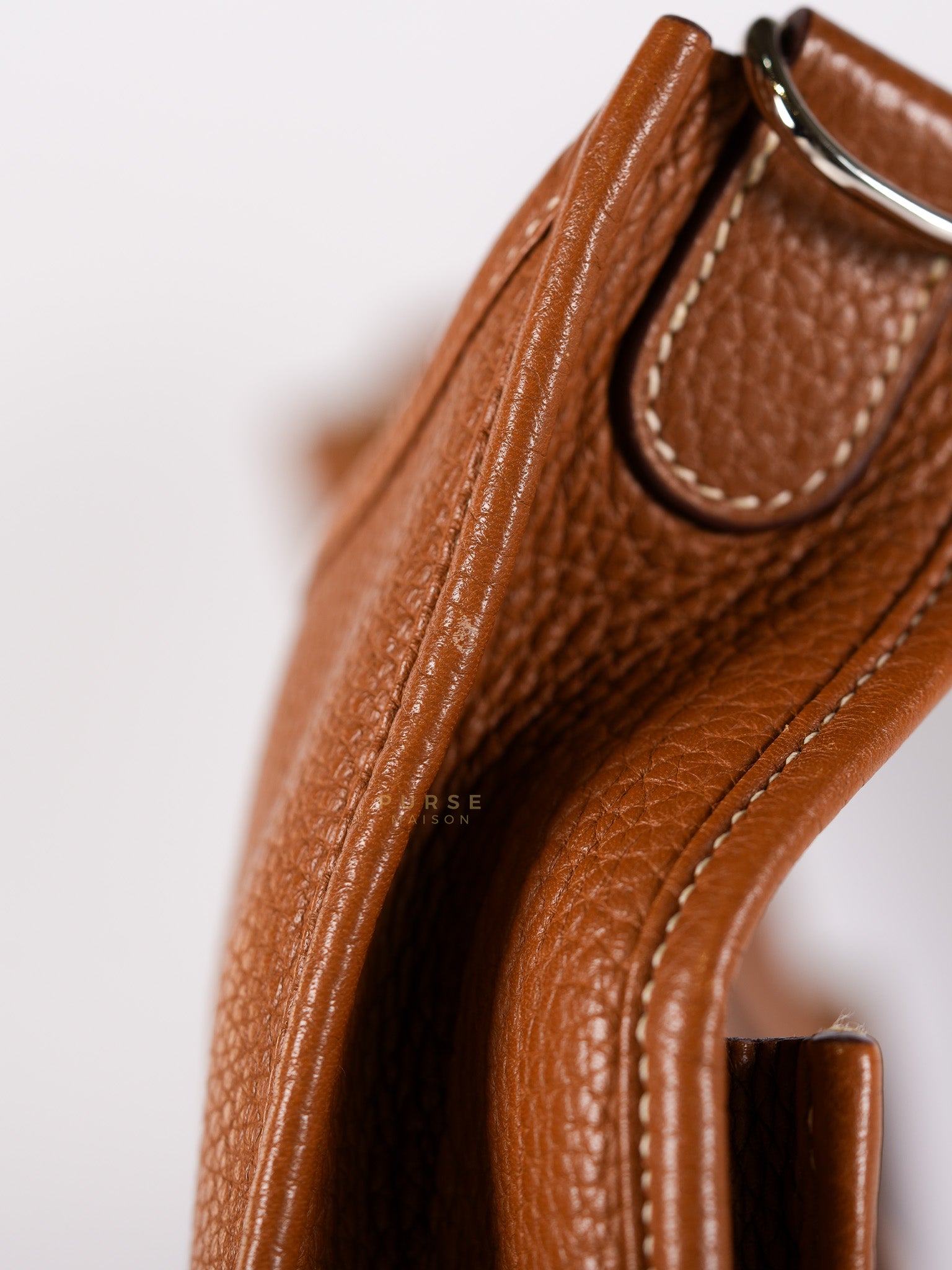 Evelyne GM in Gold Clemence Leather & Palladium Hardware Stamp Square H (2004) | Purse Maison Luxury Bags Shop