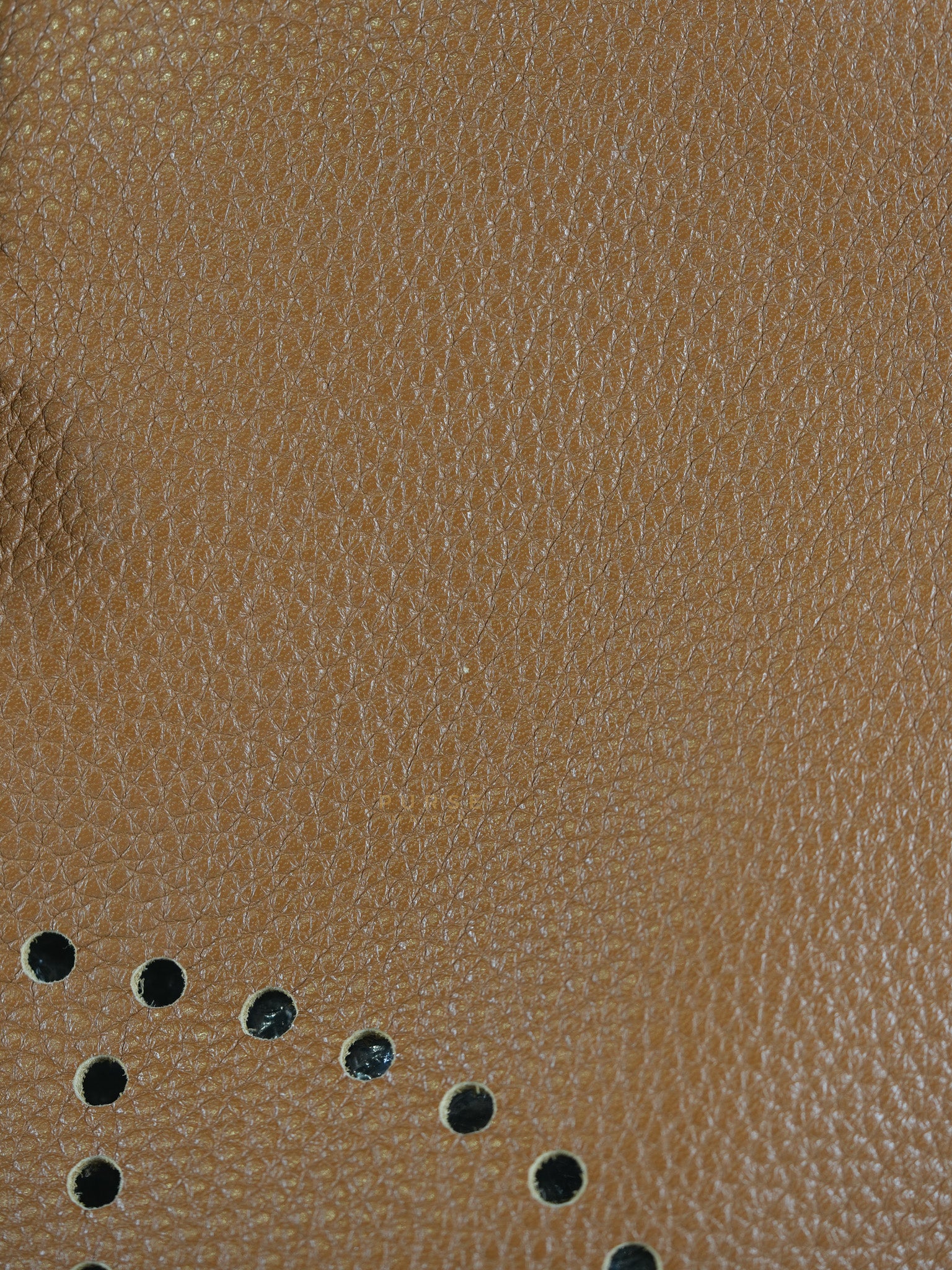 Evelyne GM in Gold Clemence Leather & Palladium Hardware Stamp Square H (2004) | Purse Maison Luxury Bags Shop