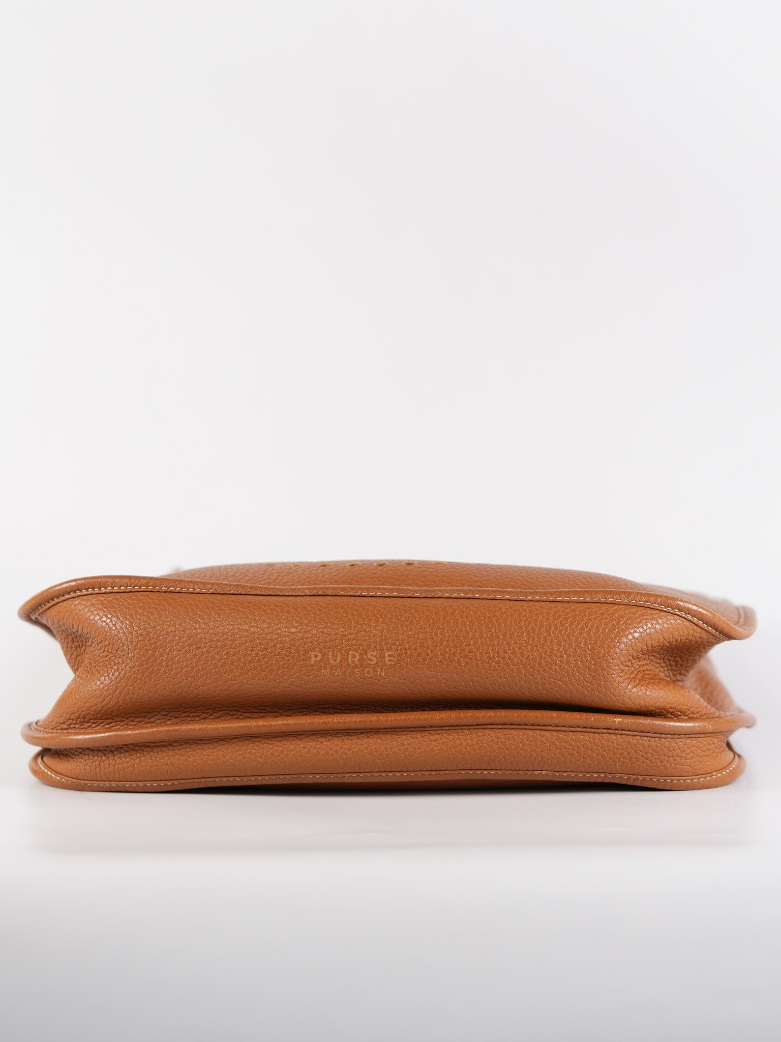 Evelyne GM in Gold Clemence Leather & Palladium Hardware Stamp Square H (2004) | Purse Maison Luxury Bags Shop