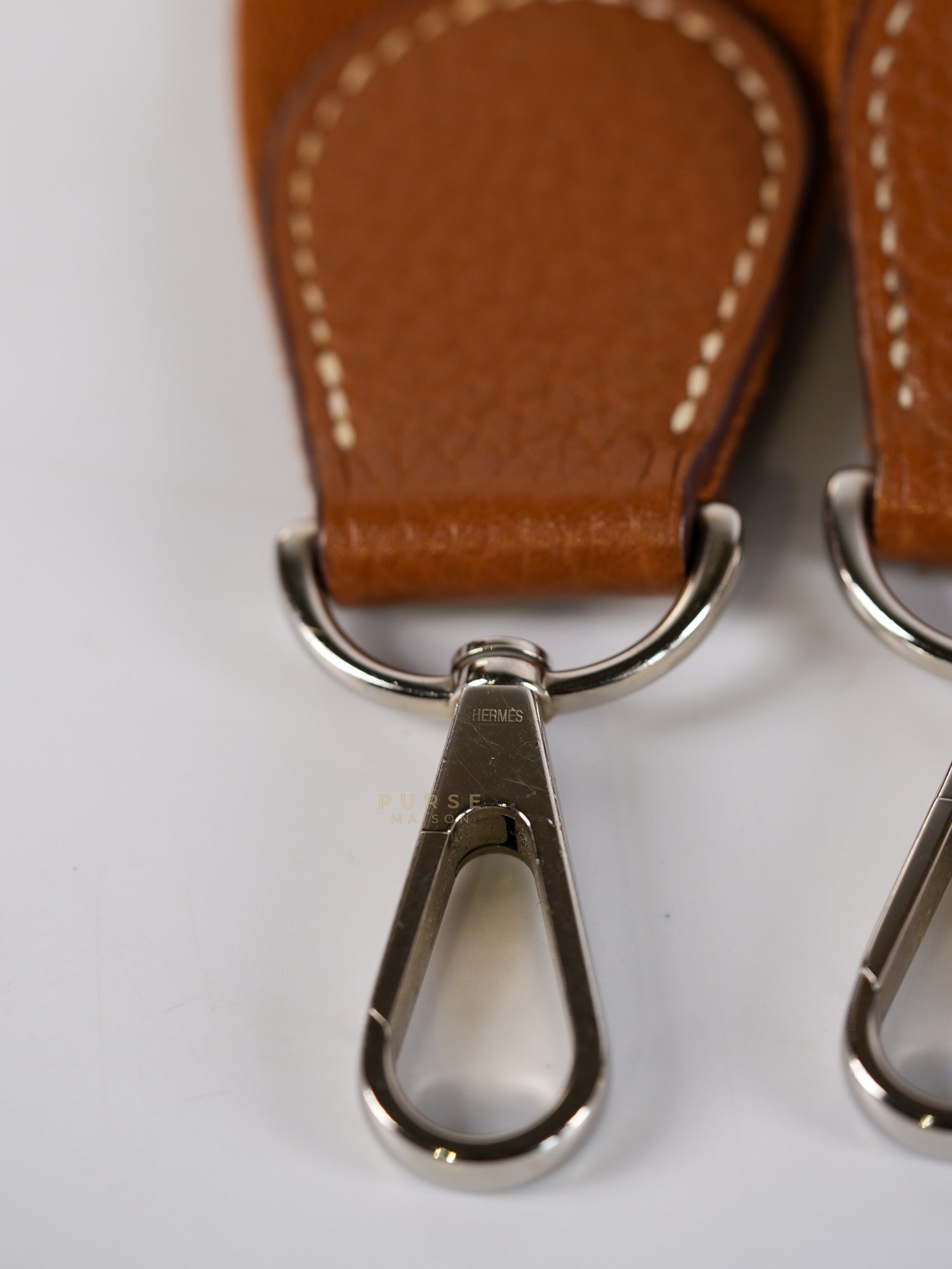 Evelyne GM in Gold Clemence Leather & Palladium Hardware Stamp Square H (2004) | Purse Maison Luxury Bags Shop