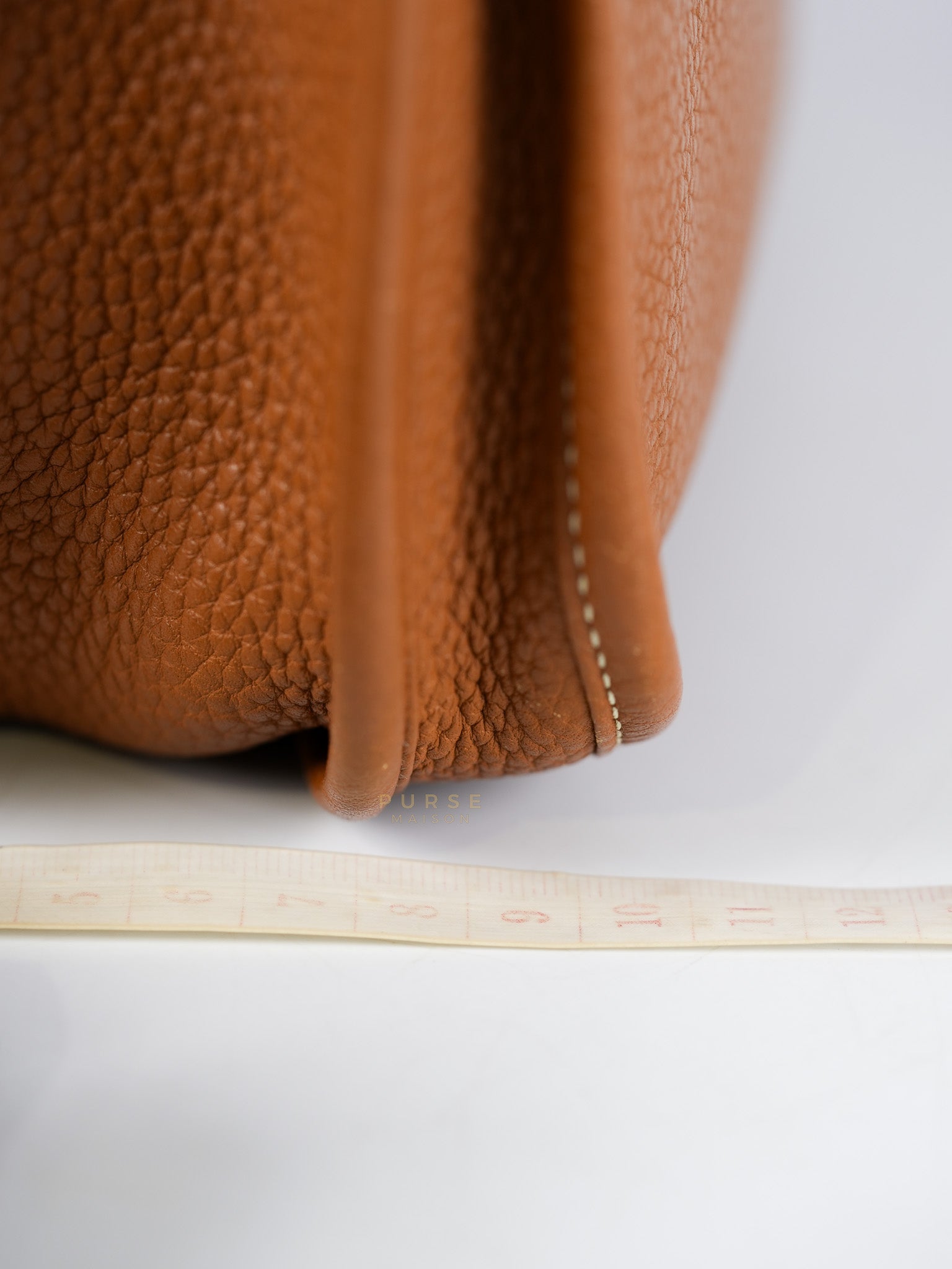 Evelyne GM in Gold Clemence Leather & Palladium Hardware Stamp Square H (2004) | Purse Maison Luxury Bags Shop