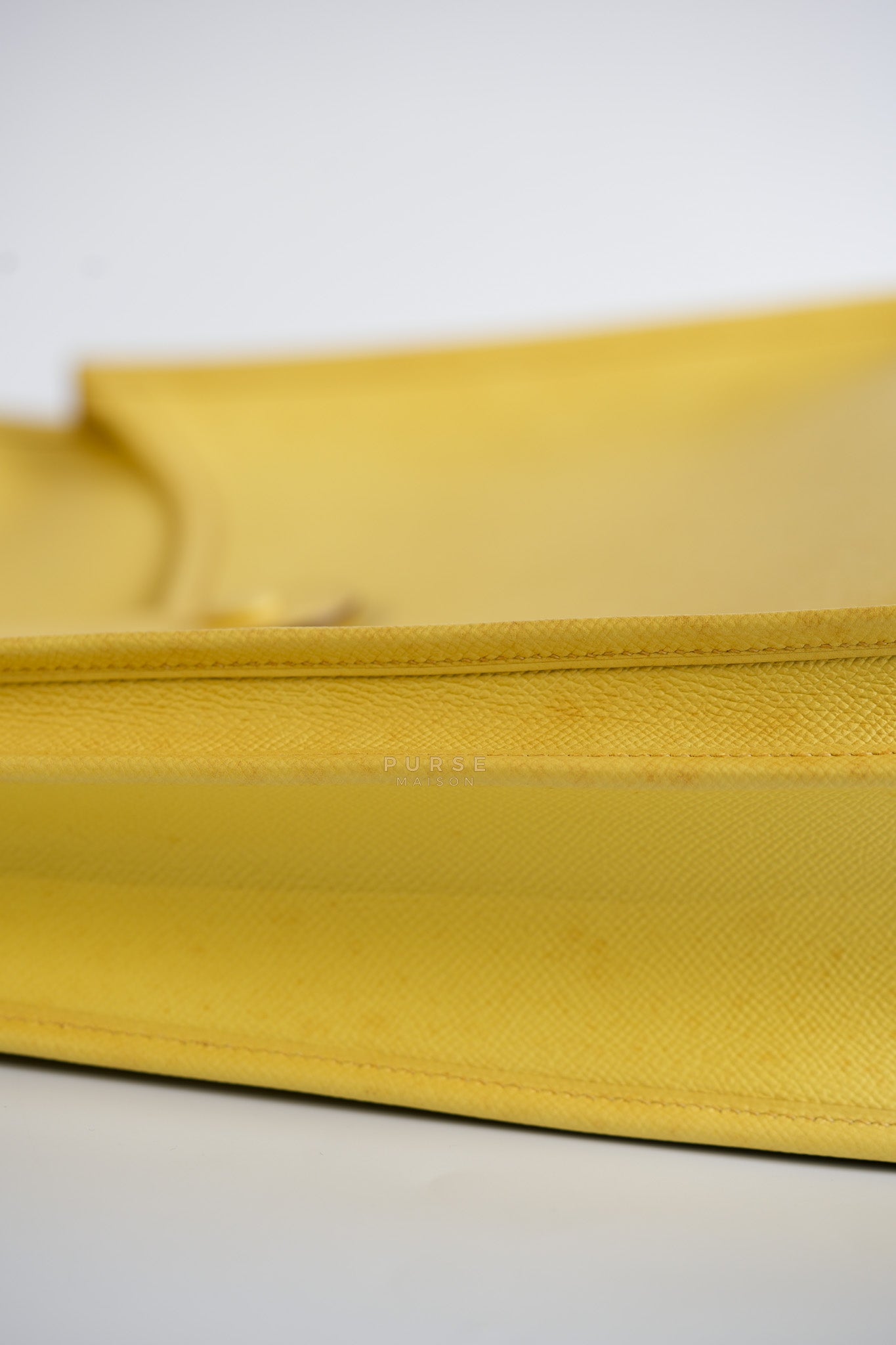 Evelyne III PM Jaune Poussin Clemence in Palladium Hardware Stamp T | Purse Maison Luxury Bags Shop