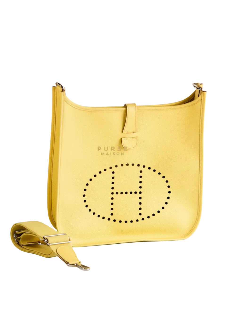 Evelyne III PM Jaune Poussin Clemence in Palladium Hardware Stamp T | Purse Maison Luxury Bags Shop