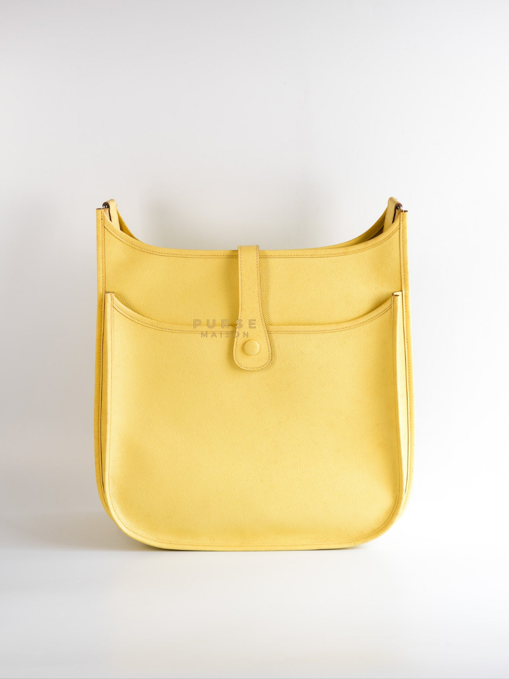 Evelyne III PM Jaune Poussin Clemence in Palladium Hardware Stamp T | Purse Maison Luxury Bags Shop