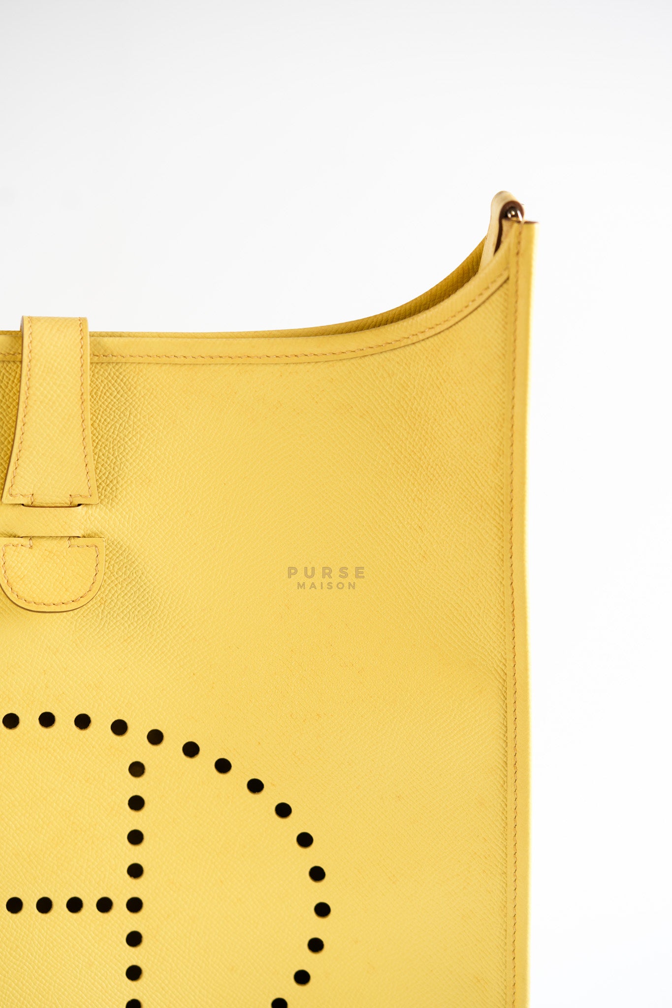 Evelyne III PM Jaune Poussin Clemence in Palladium Hardware Stamp T | Purse Maison Luxury Bags Shop