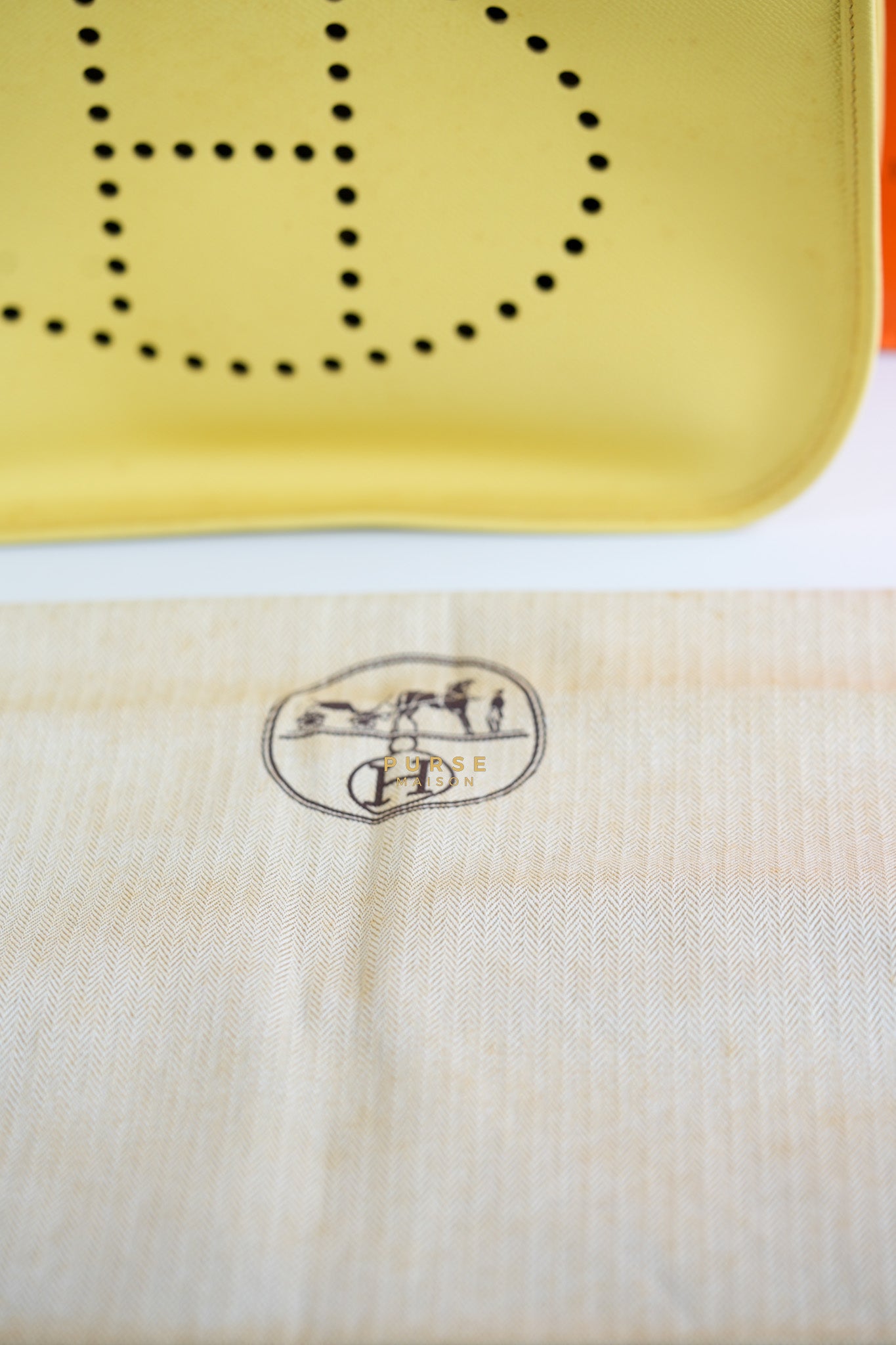 Evelyne III PM Jaune Poussin Clemence in Palladium Hardware Stamp T | Purse Maison Luxury Bags Shop