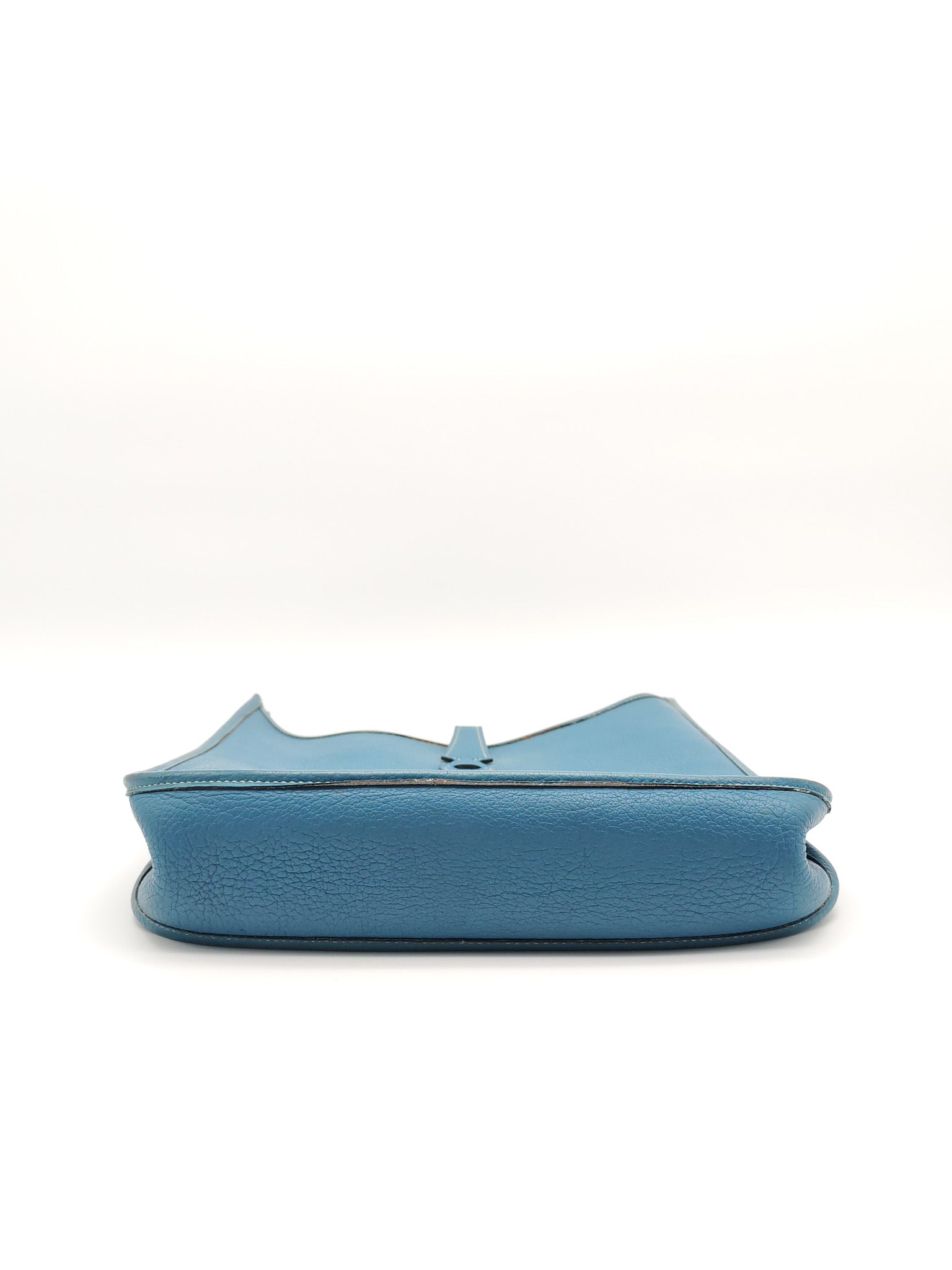 Evelyne PM Blue Jean in Clemence Leather and Palladium Hardware Stamp Square I (2005) | Purse Maison Luxury Bags Shop