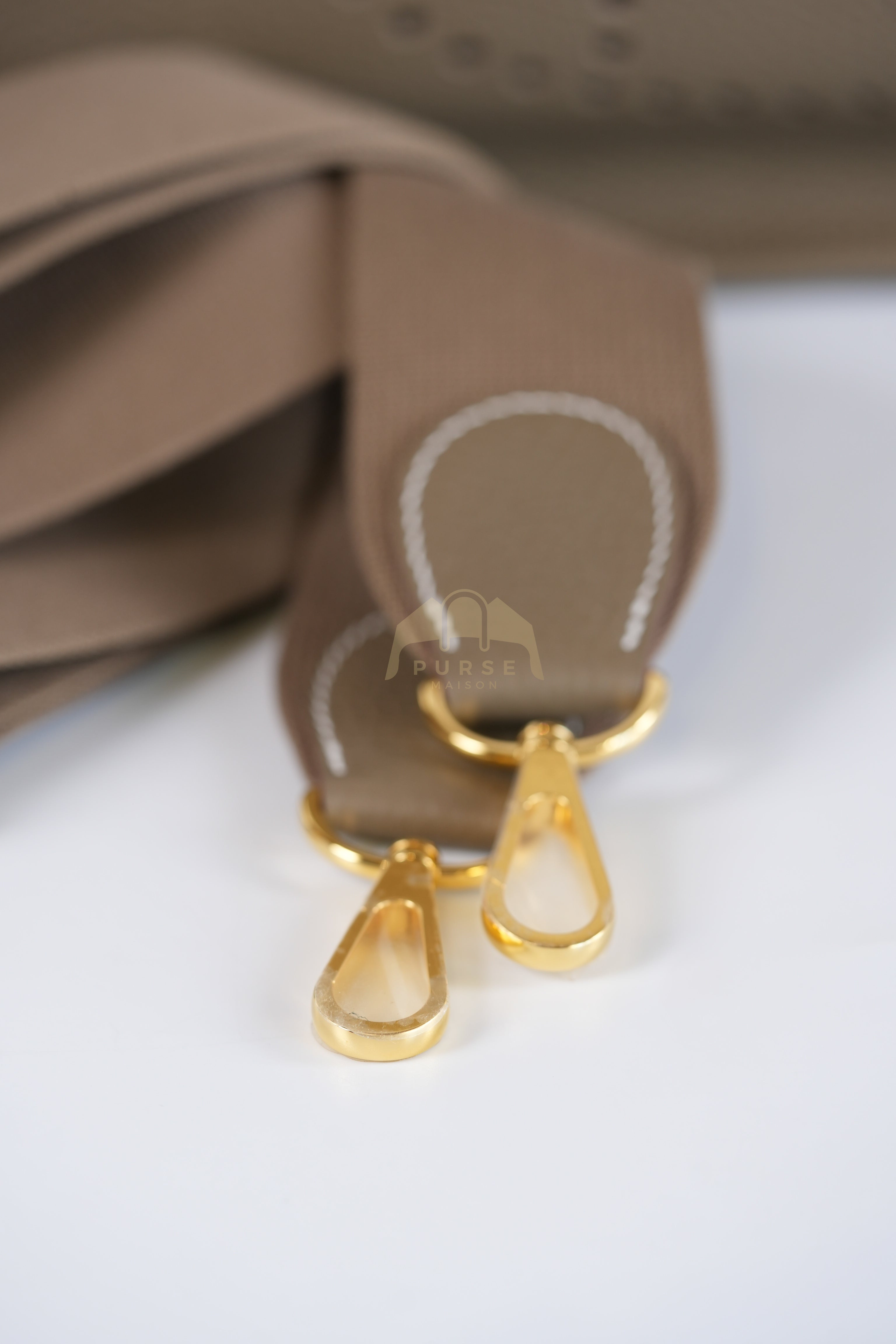 Evelyne PM Etoupe in Clemence Leather and Gold Hardware Stamp K (2025) | Purse Maison Luxury Bags Shop