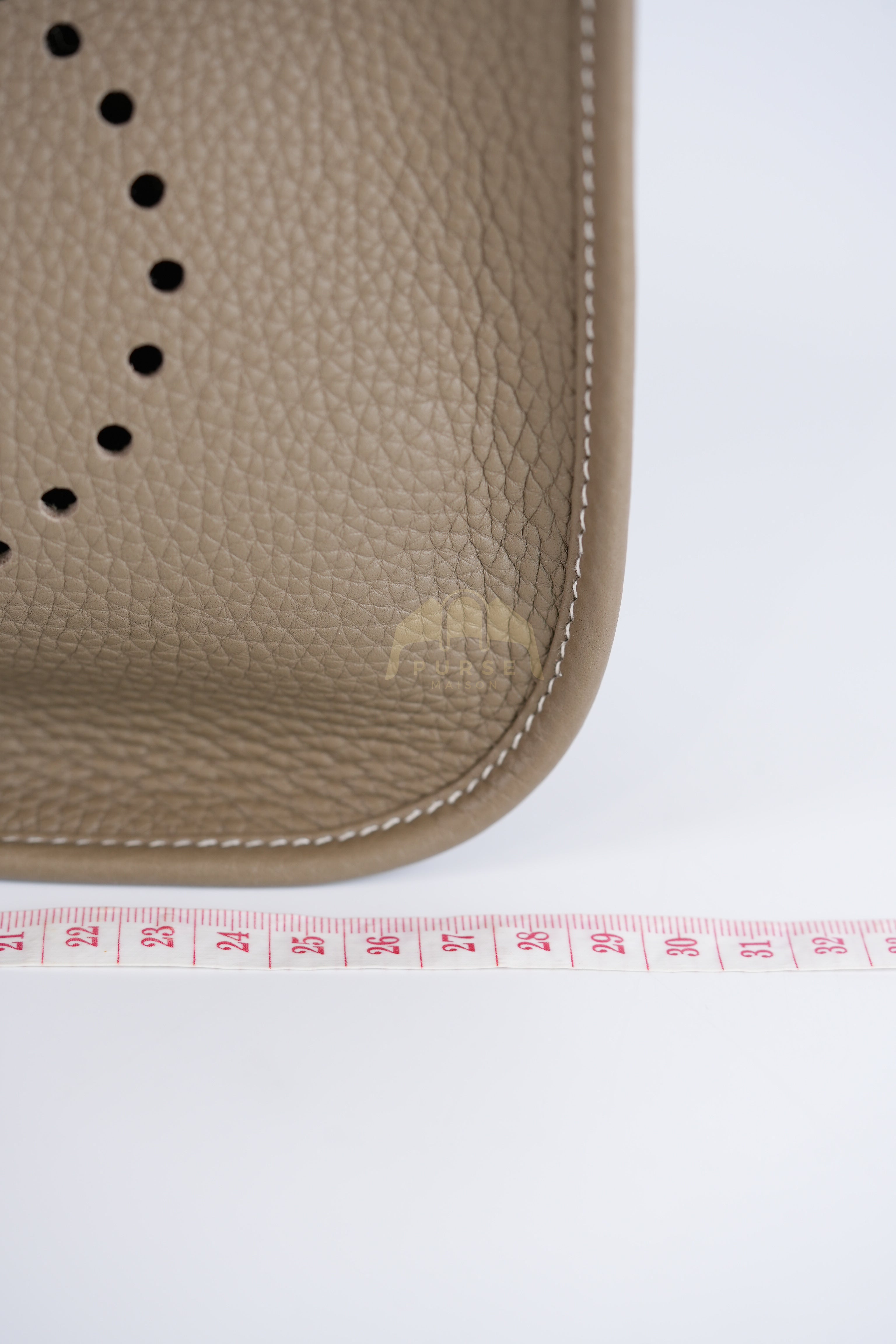 Evelyne PM Etoupe in Clemence Leather and Gold Hardware Stamp K (2025) | Purse Maison Luxury Bags Shop