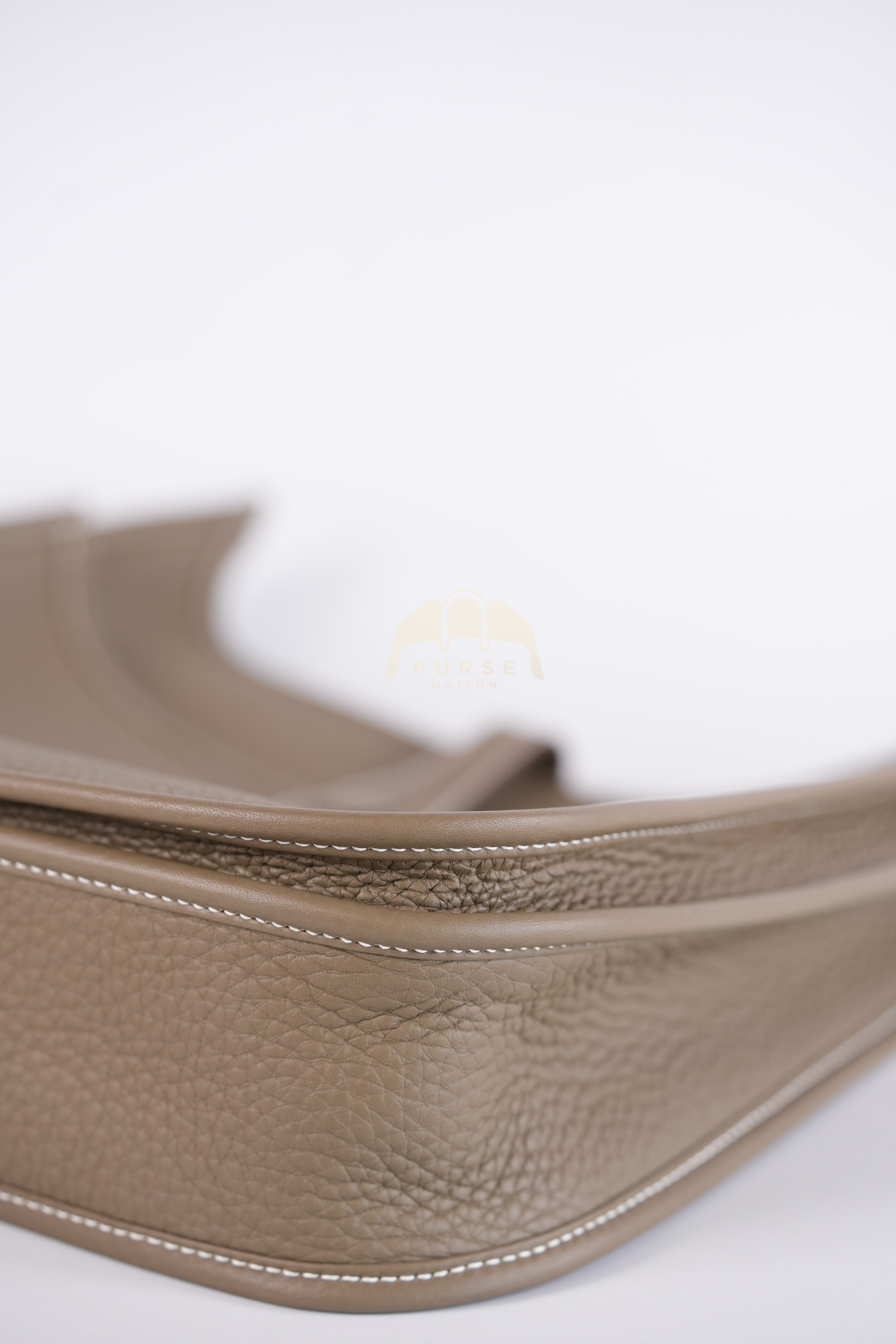 Evelyne PM Etoupe in Clemence Leather and Gold Hardware Stamp K (2025) | Purse Maison Luxury Bags Shop