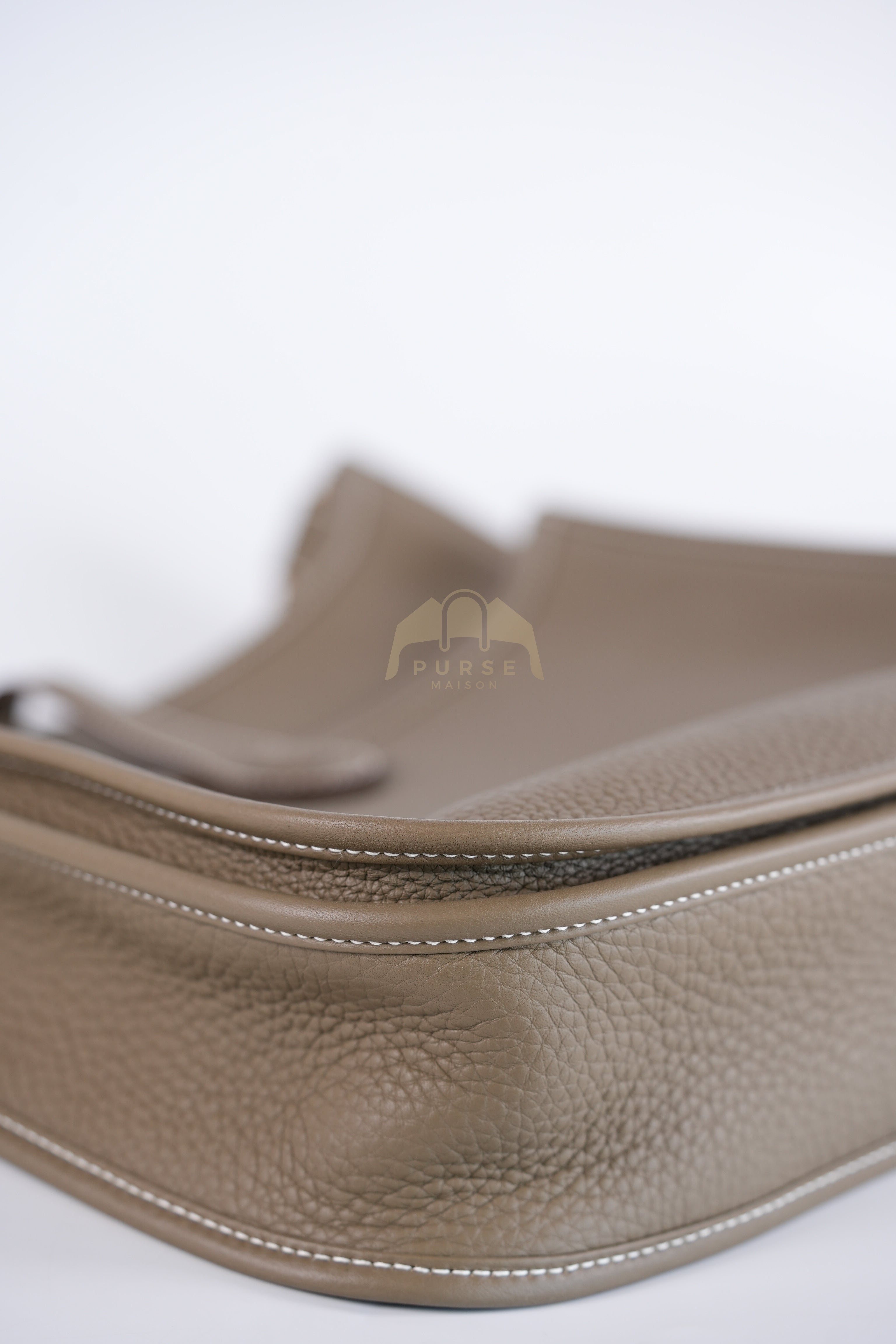 Evelyne PM Etoupe in Clemence Leather and Gold Hardware Stamp K (2025) | Purse Maison Luxury Bags Shop