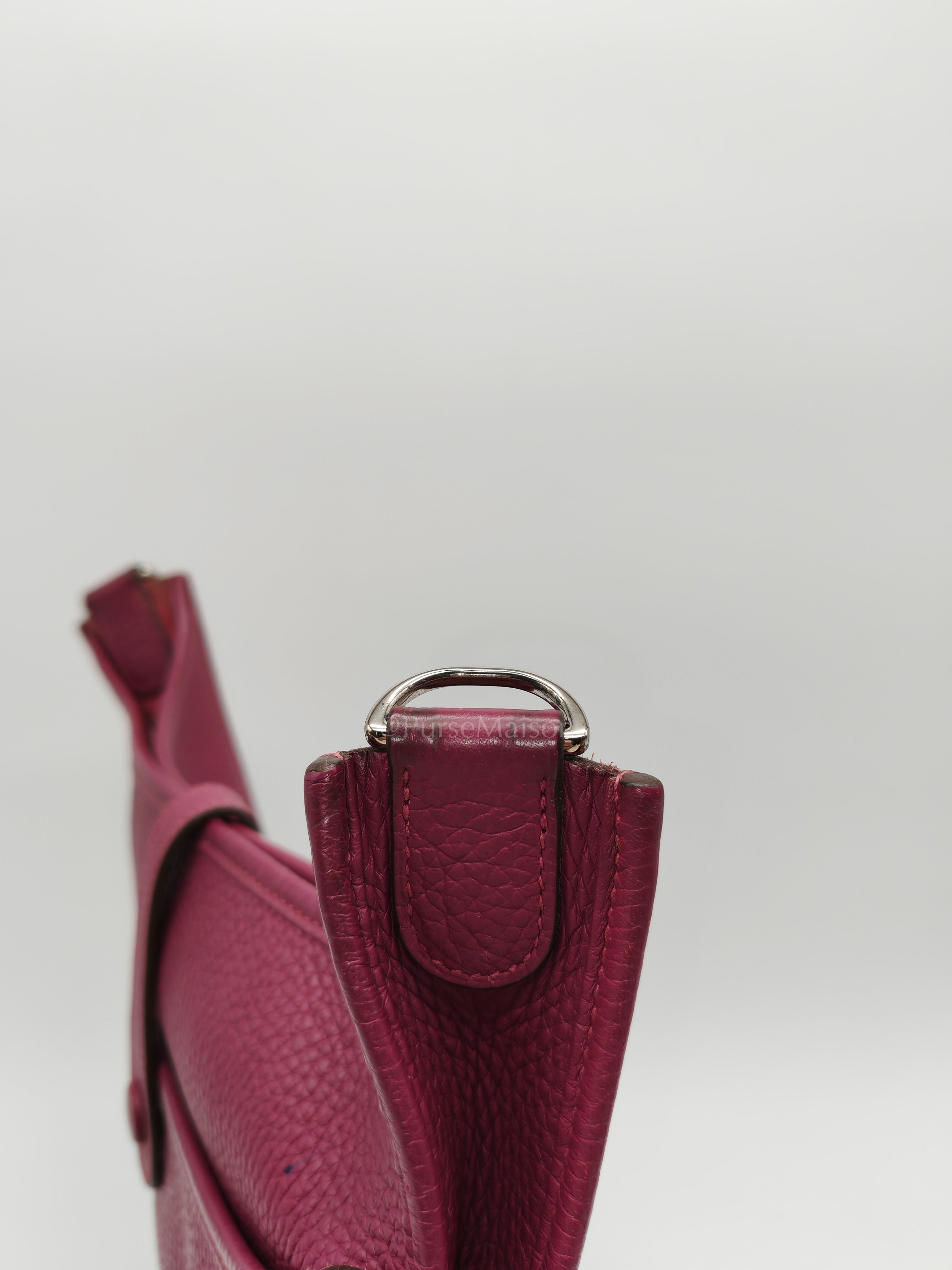 Evelyne PM in Anemone Taurillom Clemence Leather & Palladium Hardware Stamp Square R (2014) | Purse Maison Luxury Bags Shop