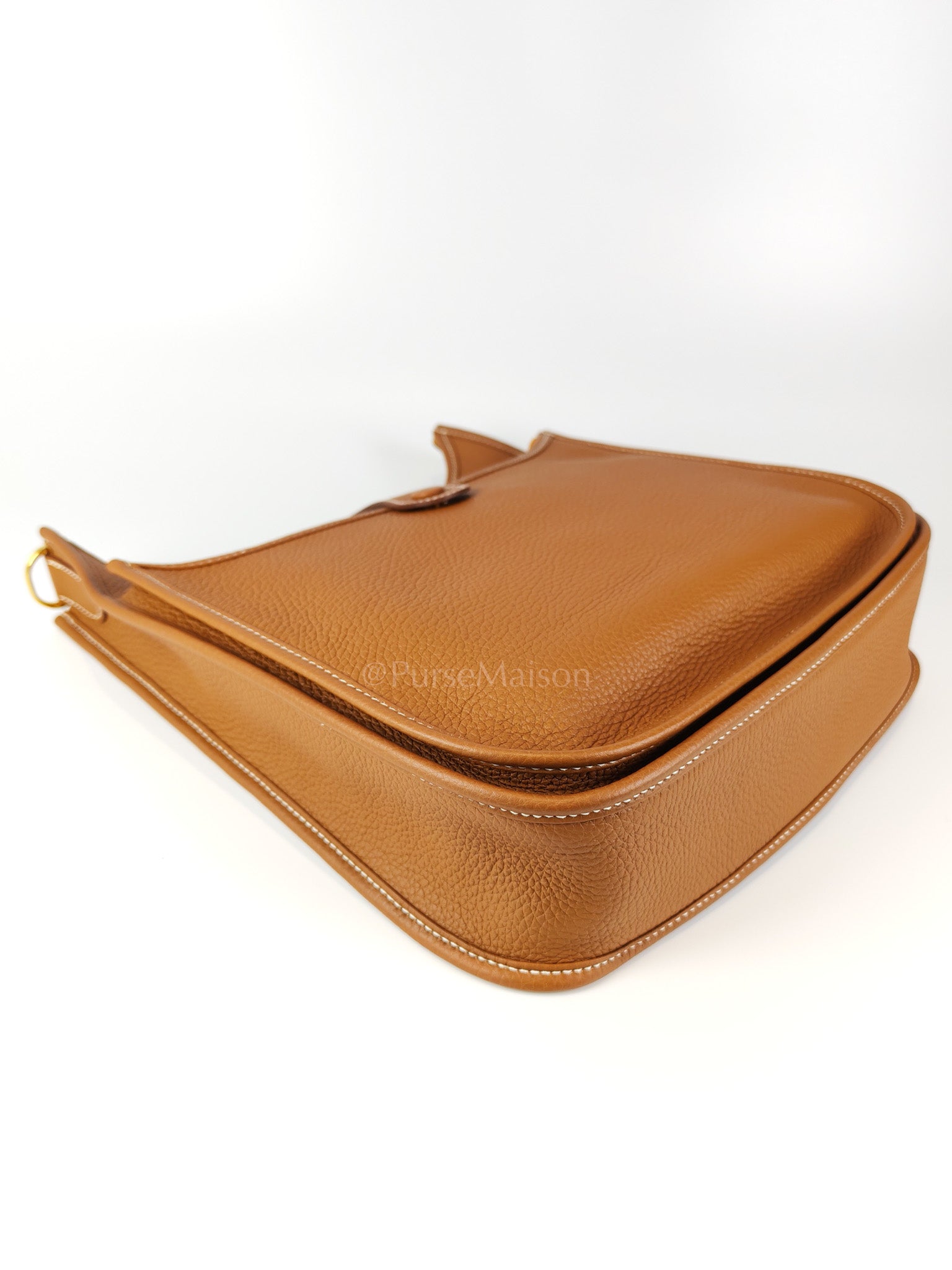 Evelyne PM in Gold Clemence Leather and Gold Hardware Stamp B (2023) | Purse Maison Luxury Bags Shop